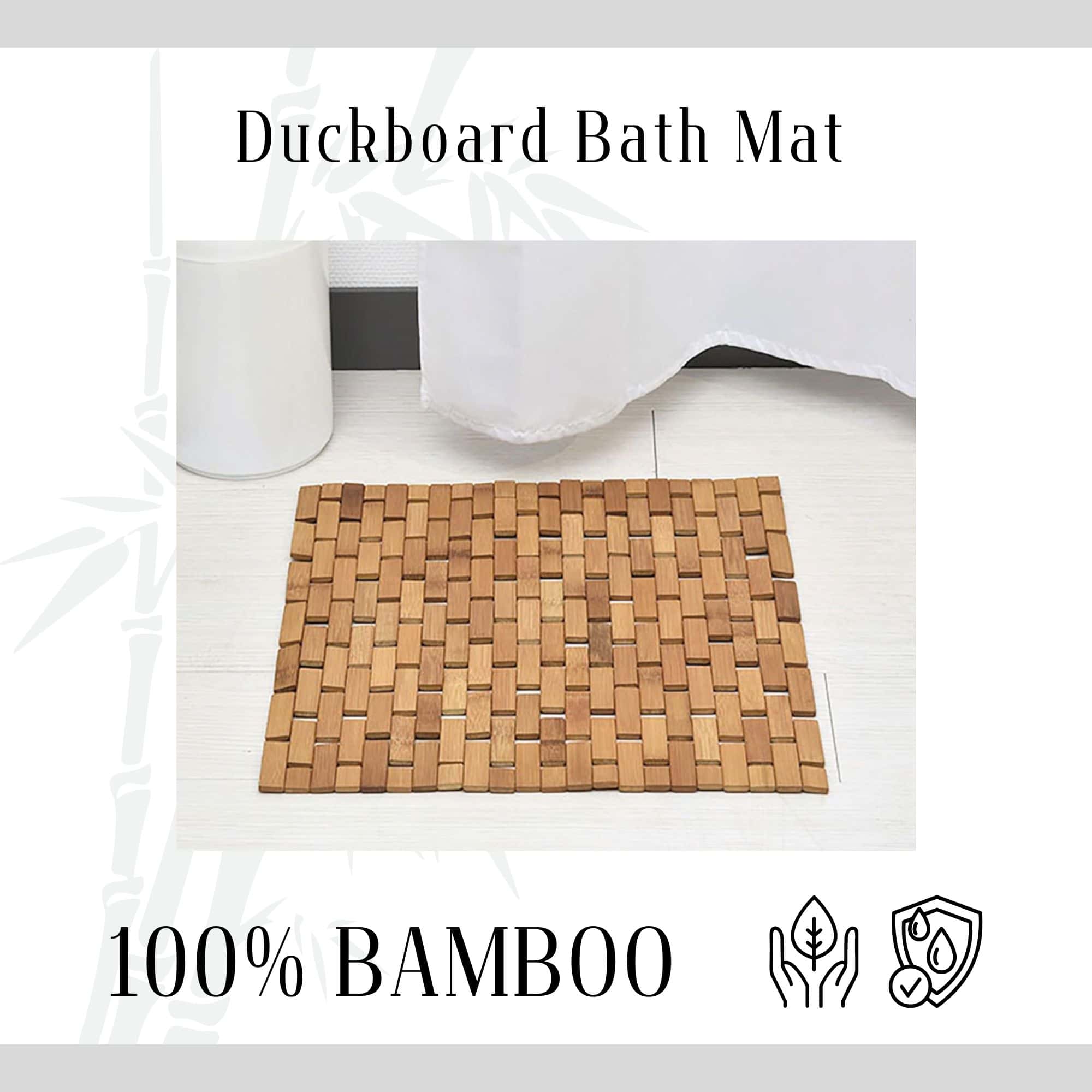 evideco-bathroom-mats-square-tapis-de-bain-bambou-45x45-marron-clair image 3