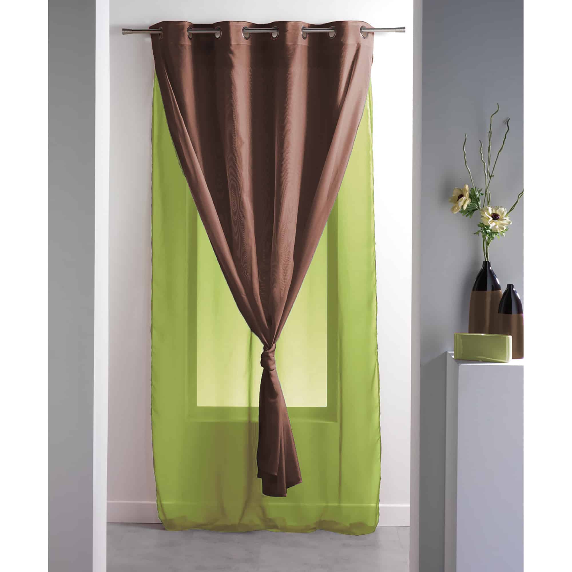 evideco-home-voilage-double-95x55-chocolat-pistache-tamisant image 1