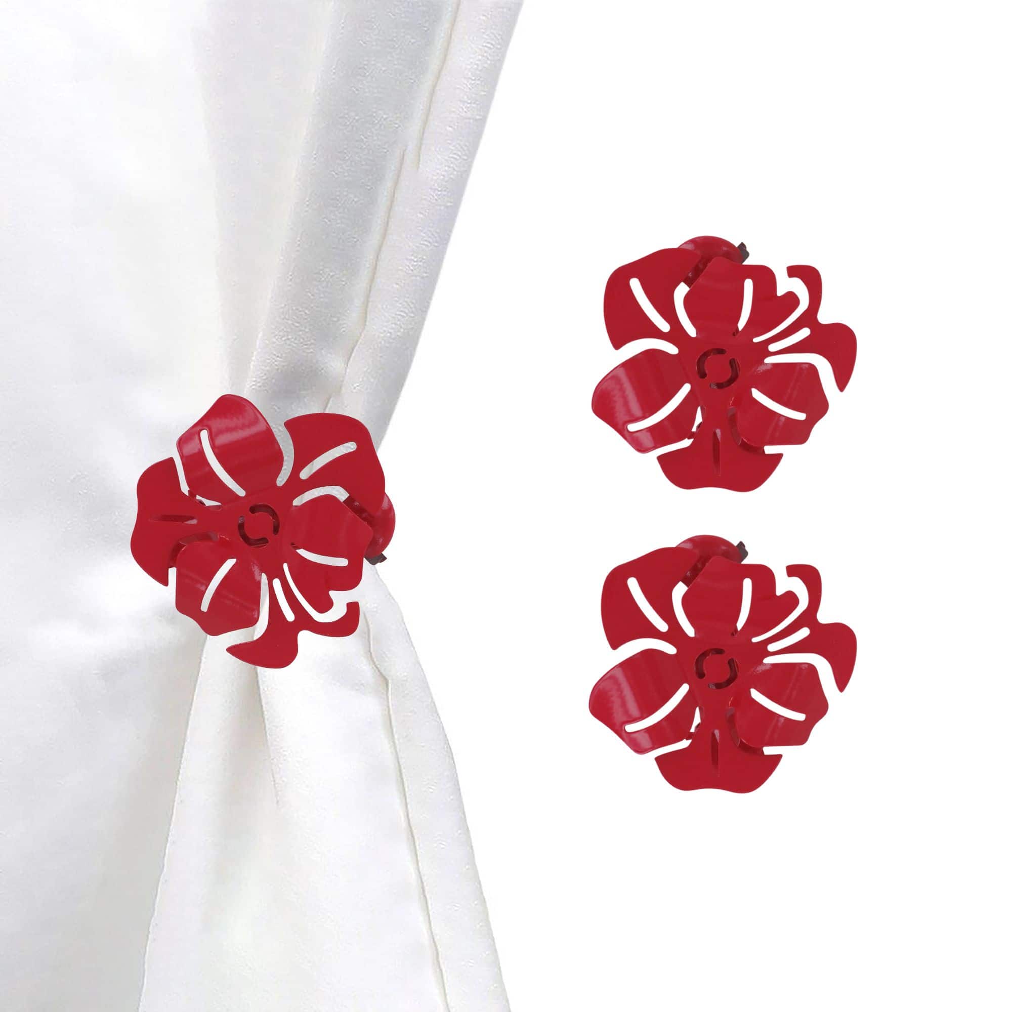 evideco-home-accessories-embrasse-rideau-coquelicot-rouge-lot-2 image 1