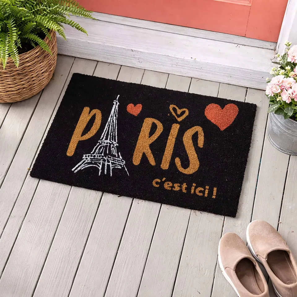 evideco-paris-c-est-ici-paillasson-coco-noir-61x41-cm image 1