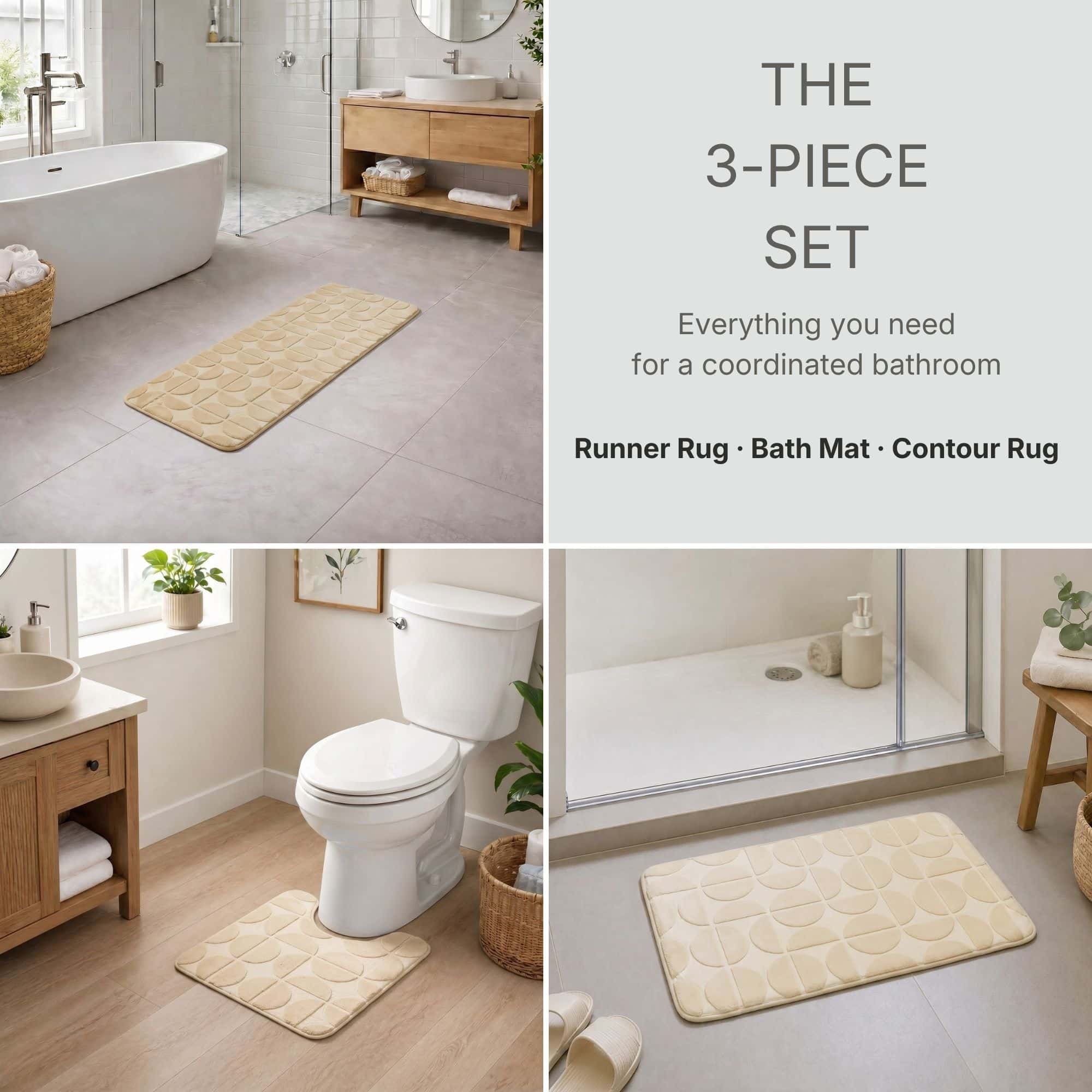 evideco-demi-lune-lot-3-tapis-salle-de-bain-cr-me image 3
