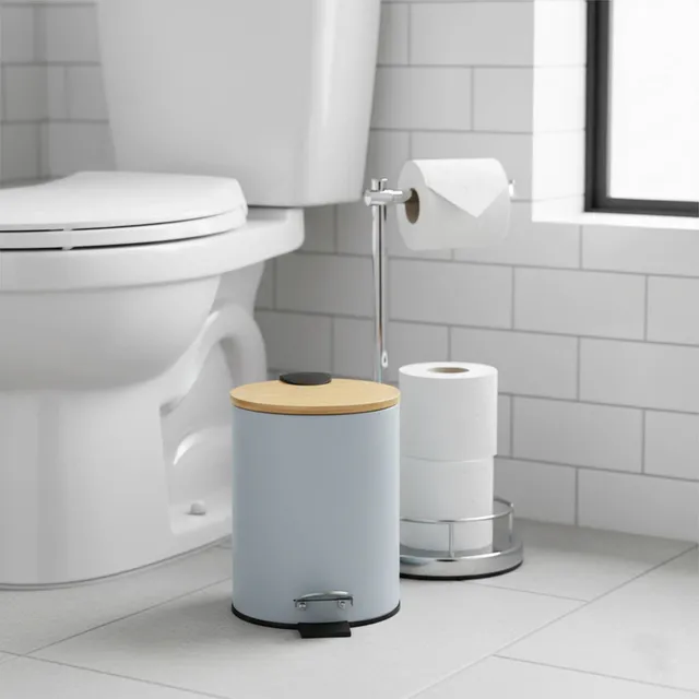 evideco-toilet-seats-poubelle-salle-de-bain-bleu-clair-2-5-l-bambou image 1