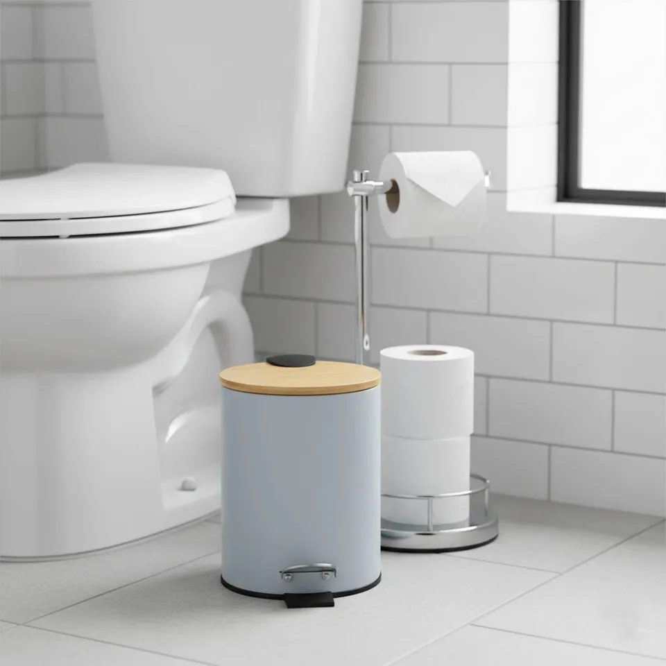 evideco-toilet-seats-poubelle-salle-de-bain-bleu-clair-2-5-l-bambou image 1