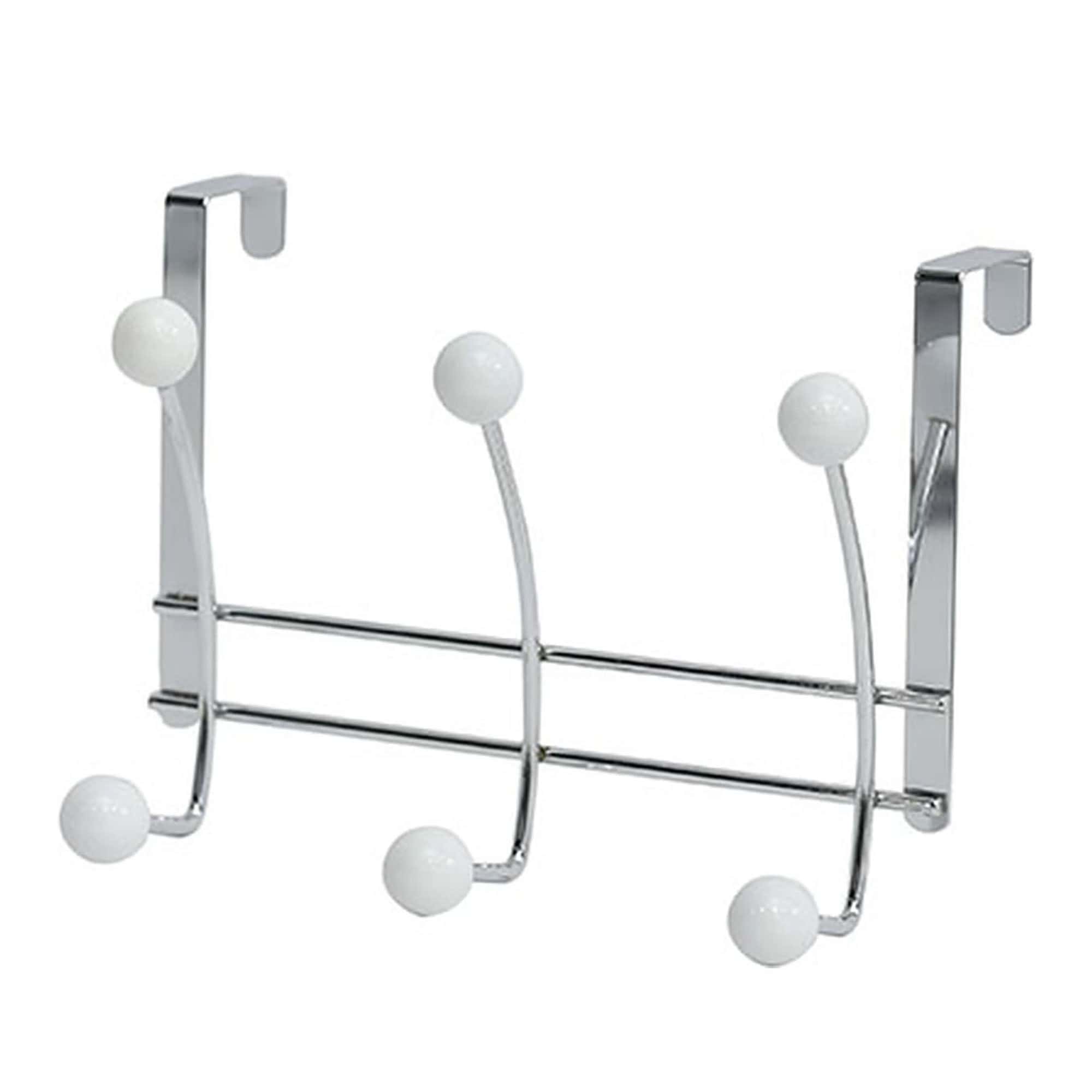 evideco-pat-re-dessus-de-porte-chrome-6-crochets-blancs image 8
