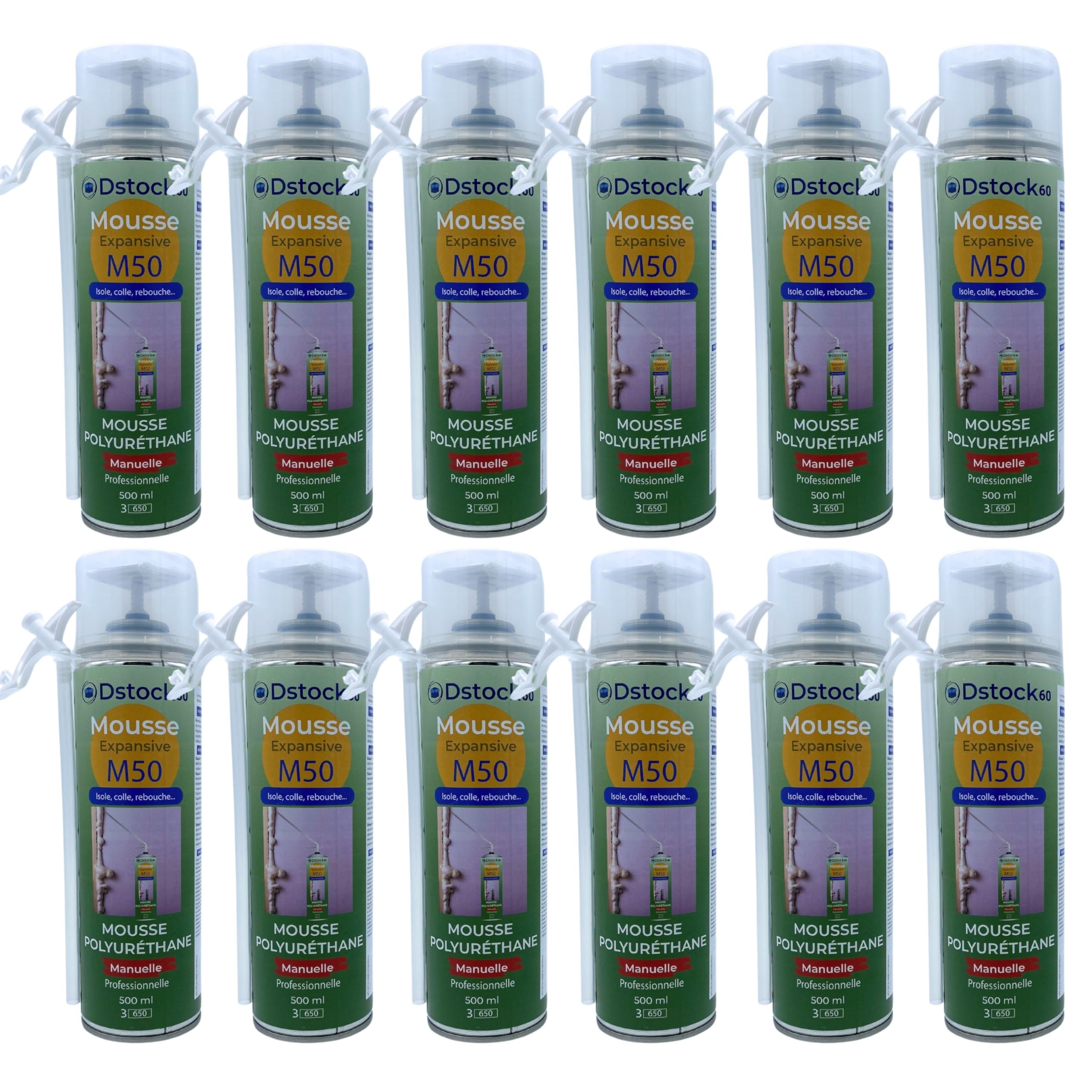 dstock60-mousse-expansive-manuelle-500ml-lot-de-12-polyur-thane image 1