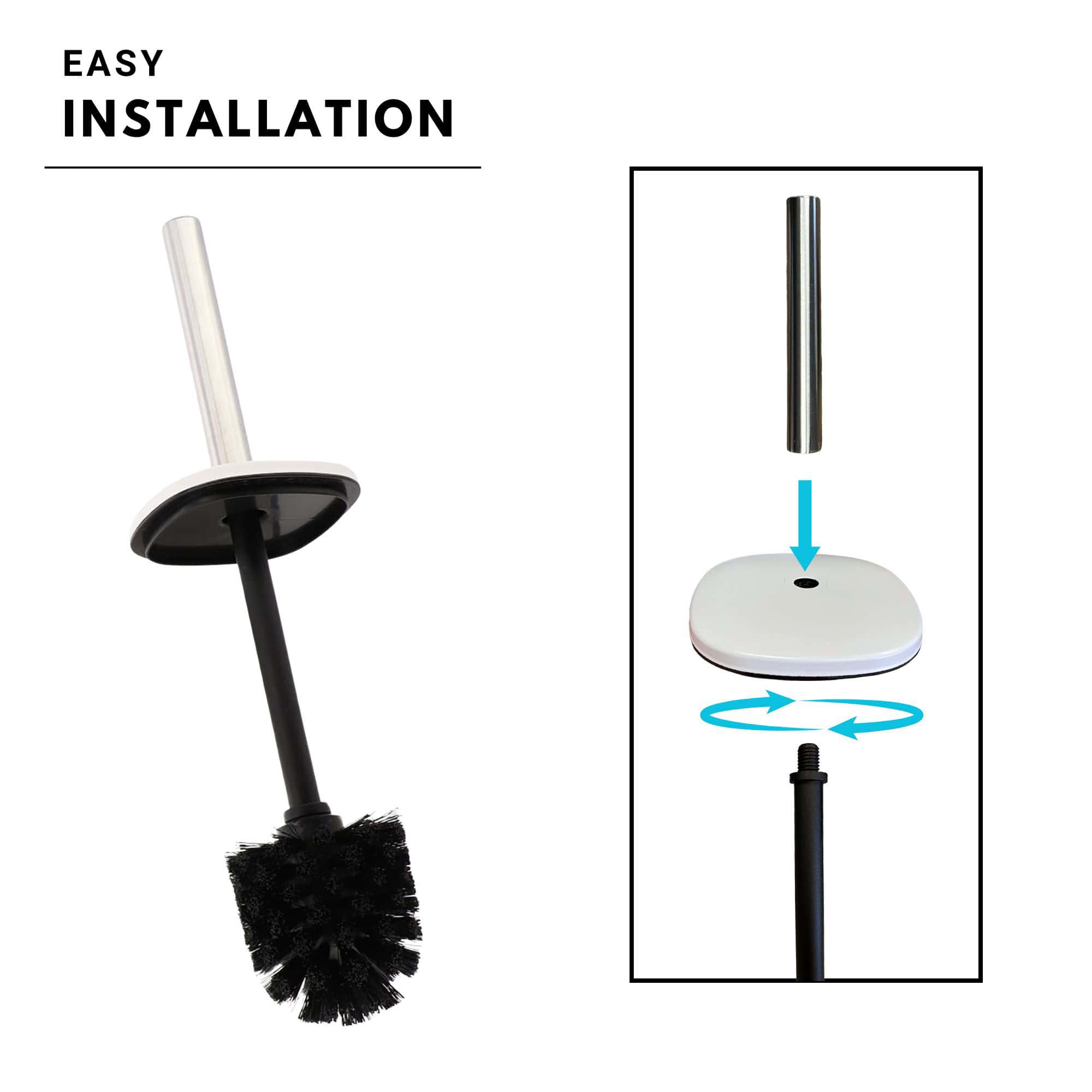 evideco-square-white-brosse-wc-m-tal-blanc-carr-anti-claboussure image 3