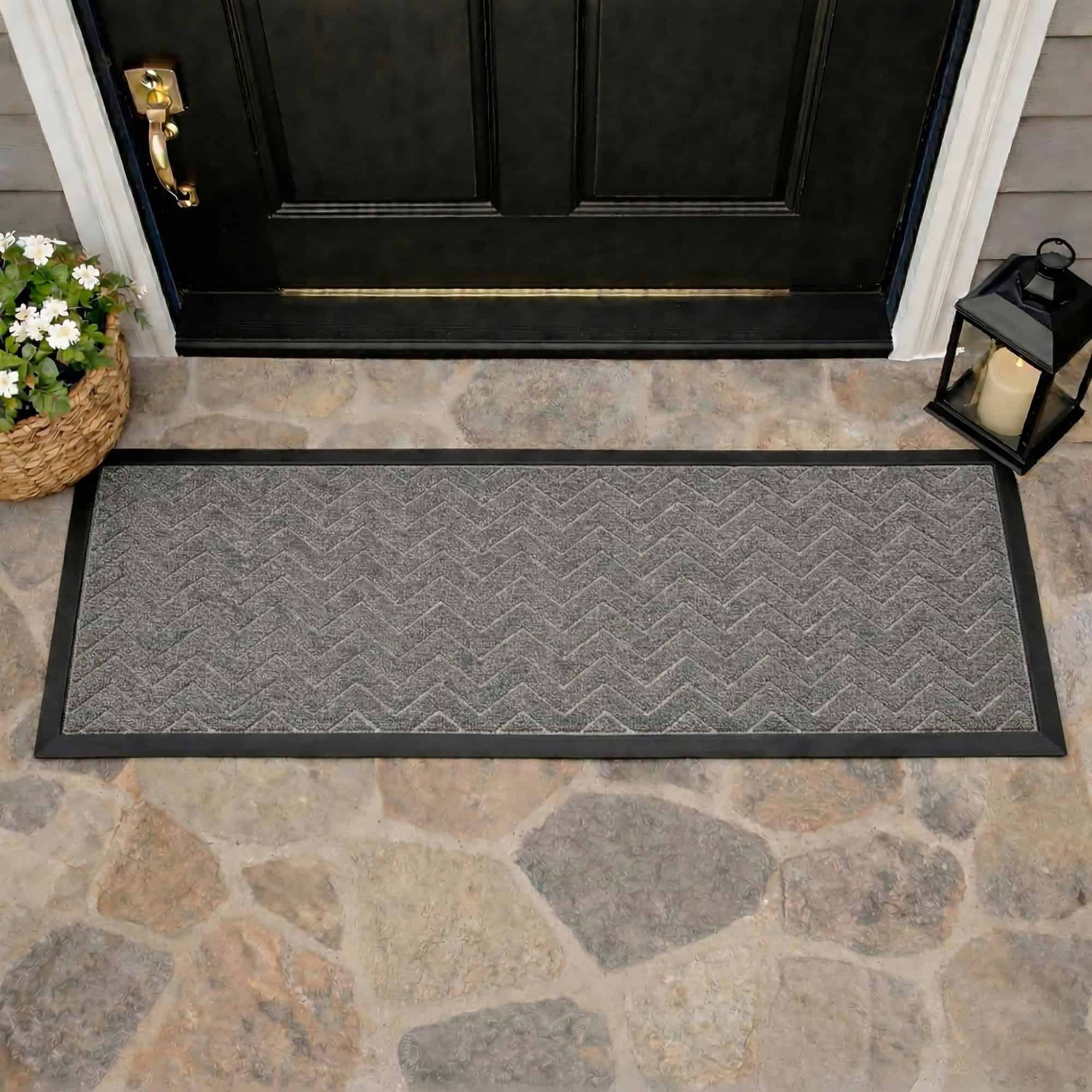 evideco-home-accessories-tapis-couloir-chevron-gris-clair-45x120-cm image 2