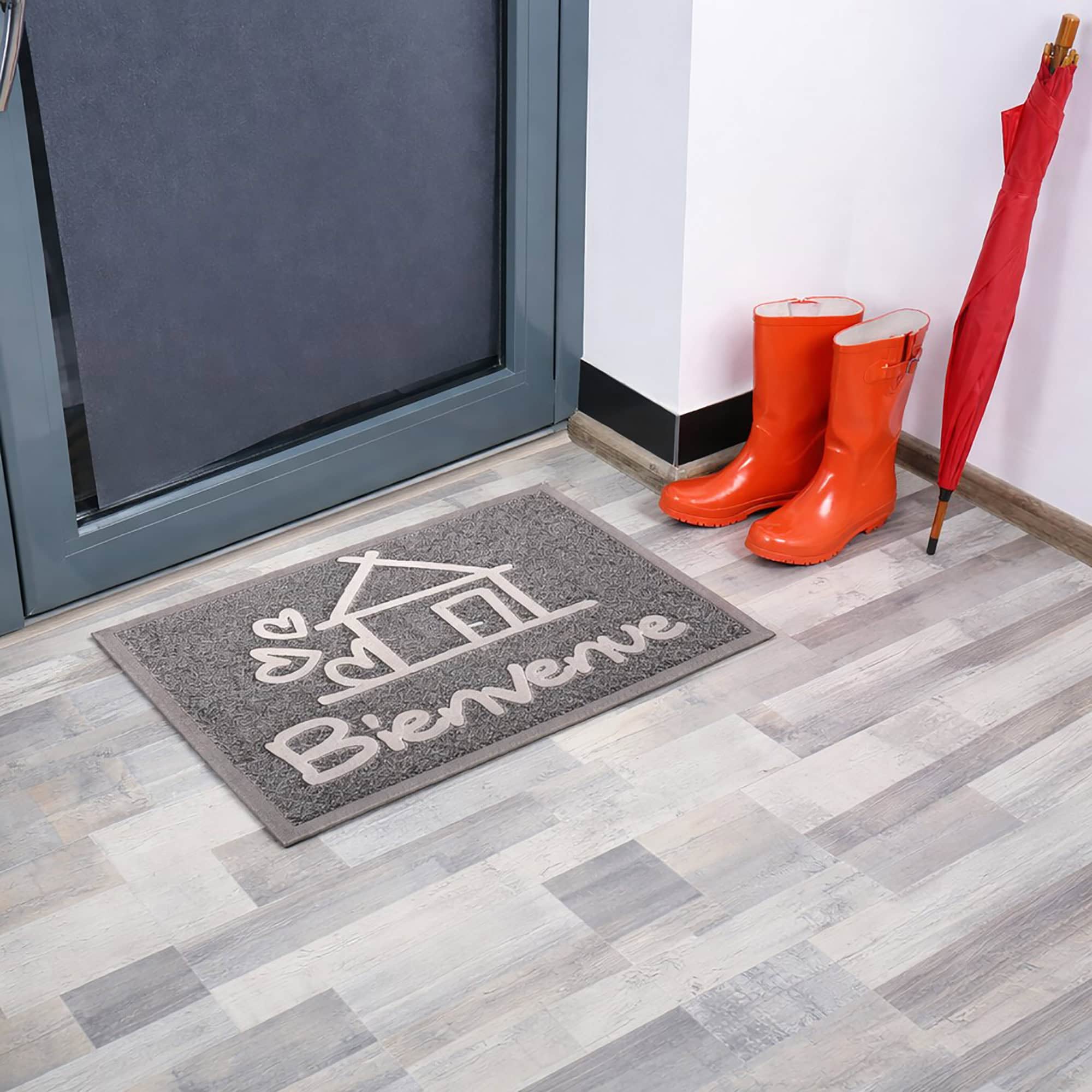 evideco-bienvenue-paillasson-gris-pvc-60x40-cm image 2