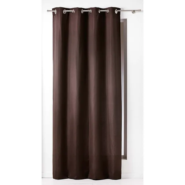 evideco-home-accessories-rideau-coton-chocolat-95x55-pouces image 1