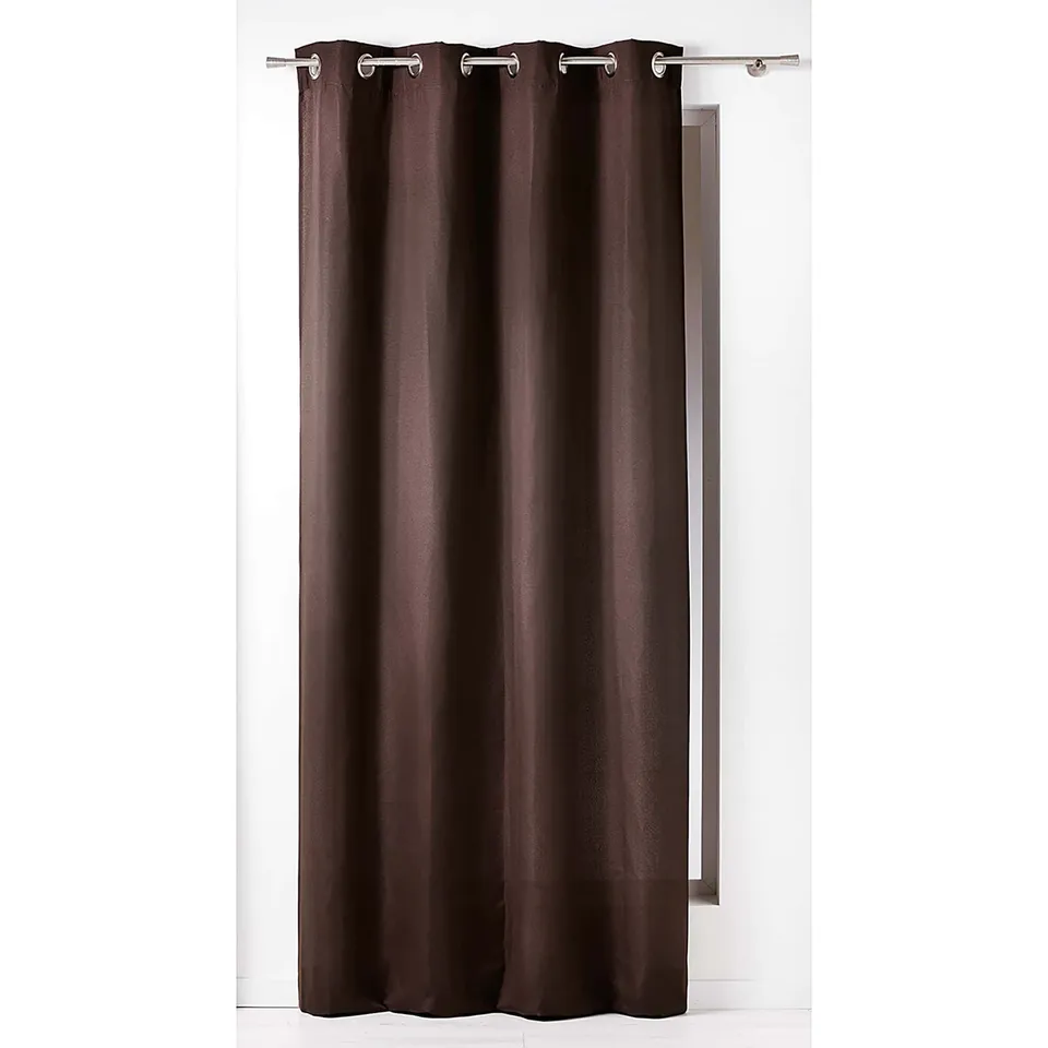 evideco-home-accessories-rideau-coton-chocolat-95x55-pouces image 1