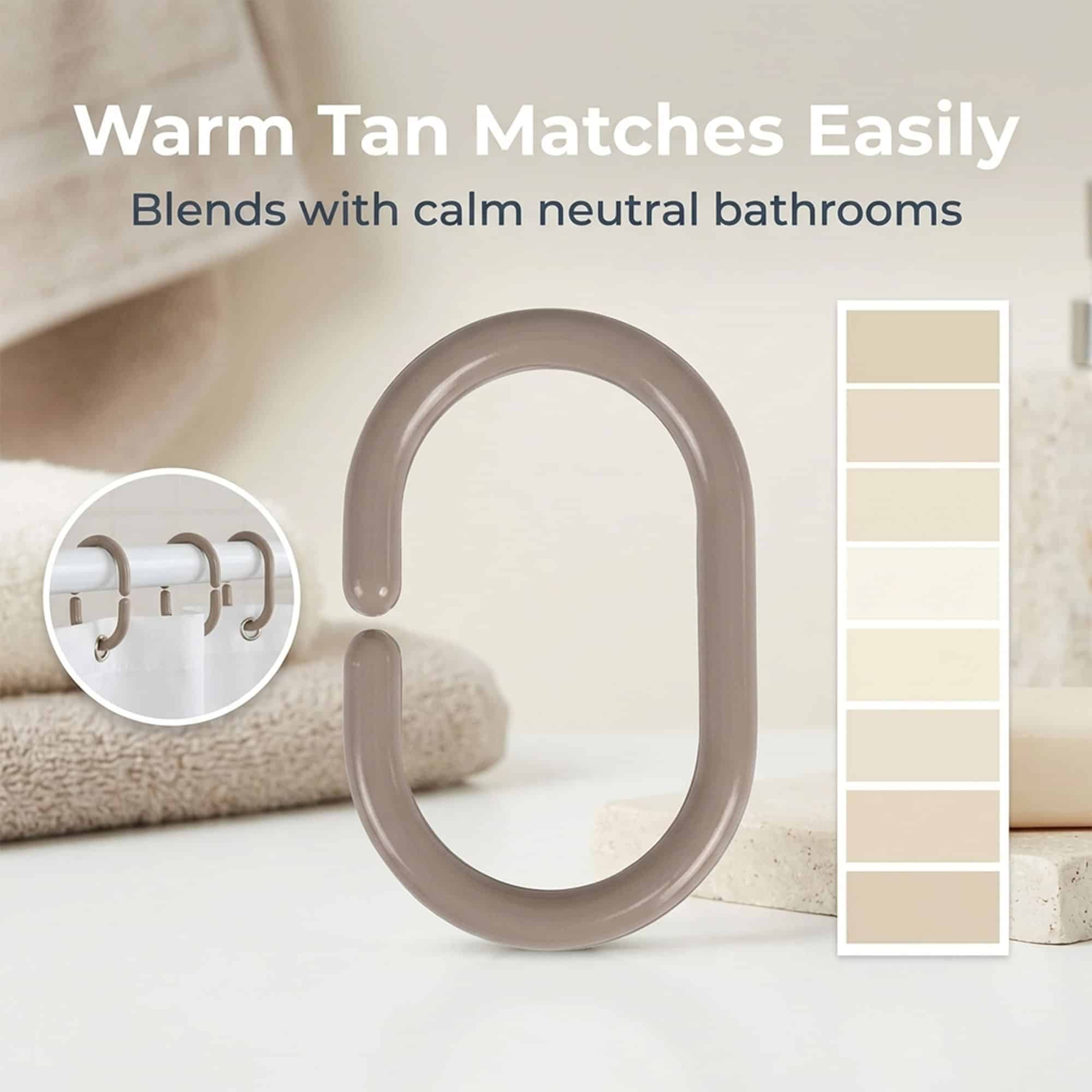 evideco-lot-12-anneaux-rideau-douche-beige-plastique image 8