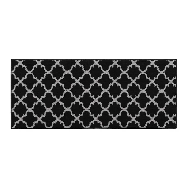 evideco-home-accessories-tapis-cuisine-arabesque-noir-gris-122x51cm image 1