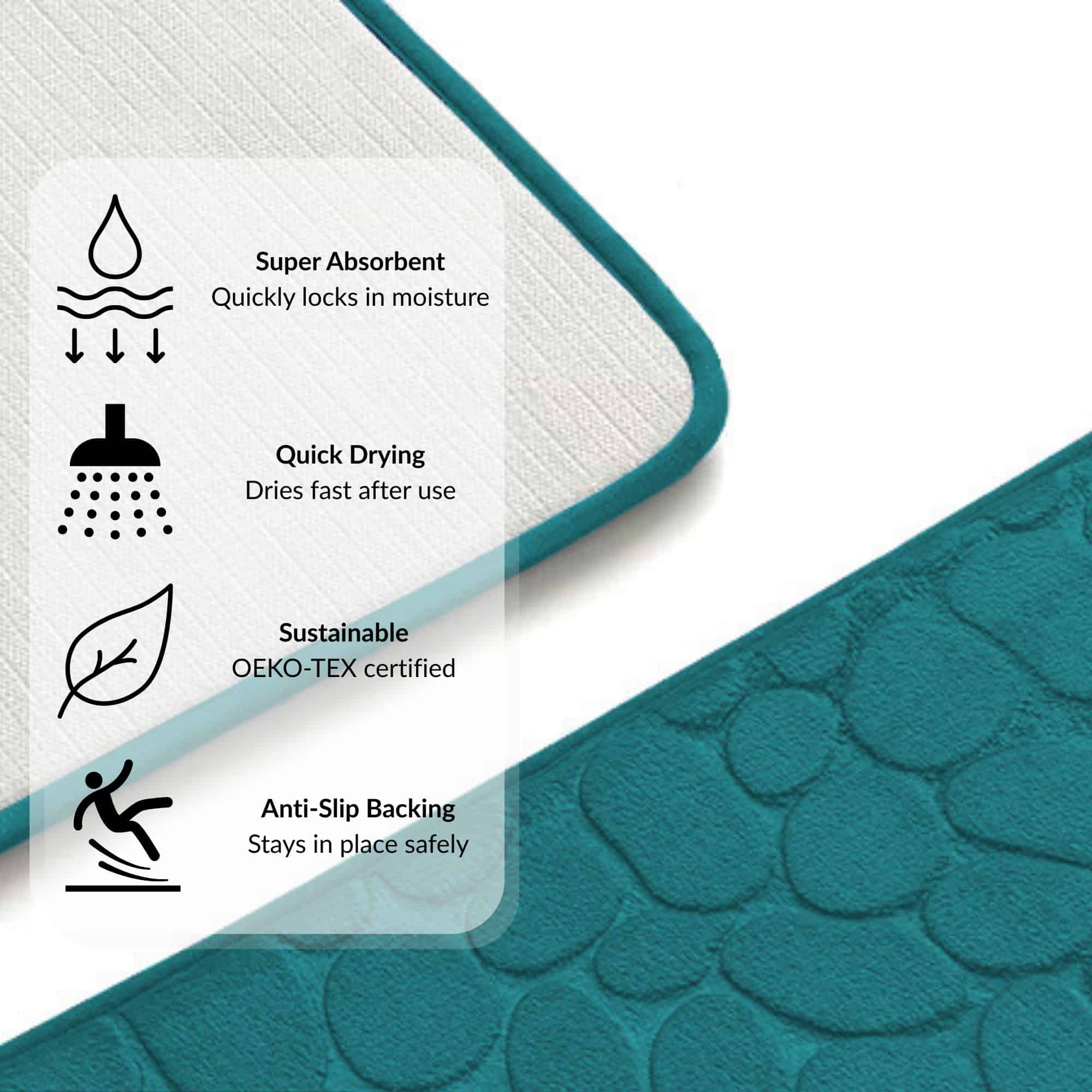 evideco-bathroom-mats-tapis-de-bain-mousse-m-moire-bleu-paon-81x51-cm image 3