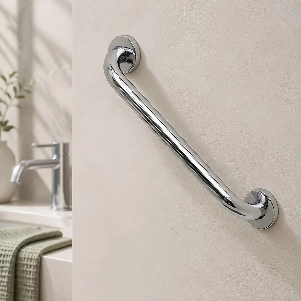 evideco-barre-appui-salle-de-bain-chrome-droite-30-cm-inox image 1