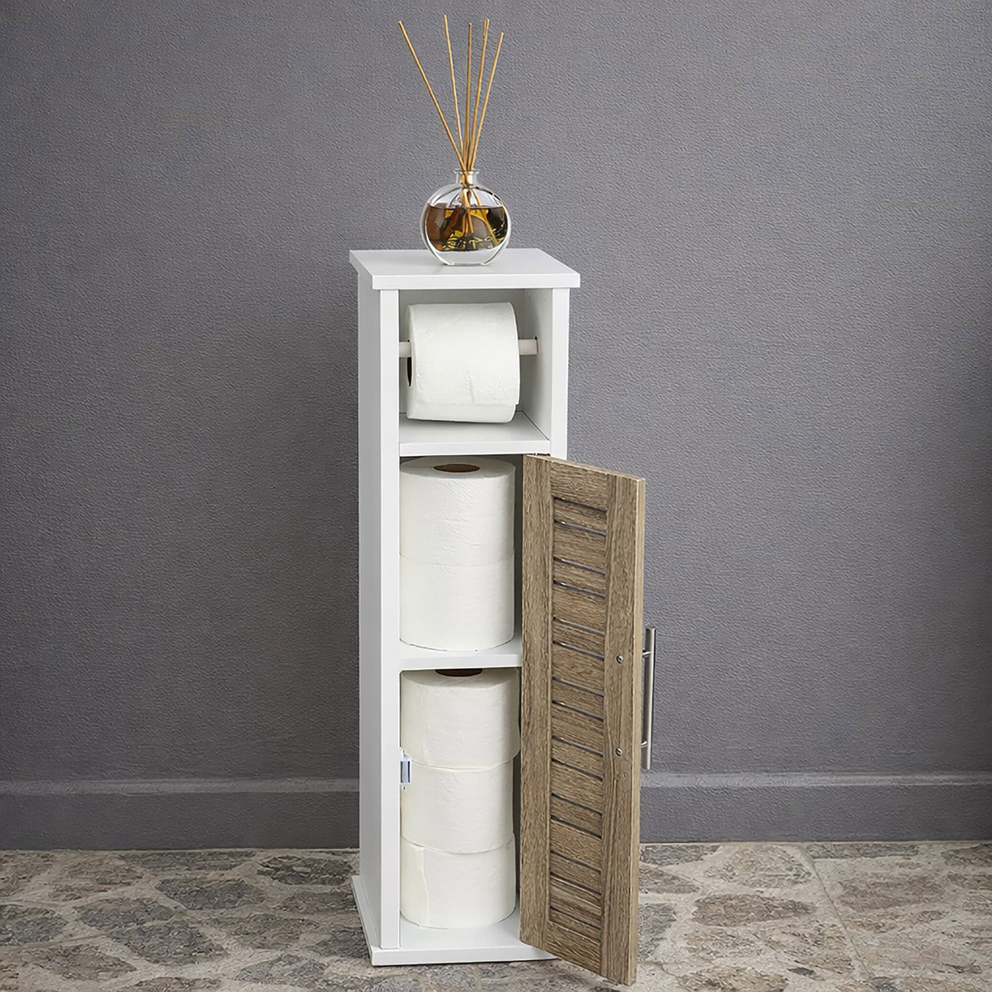 evideco-stockholm-meuble-wc-rangement-papier-toilette-blanc-ch-ne image 3