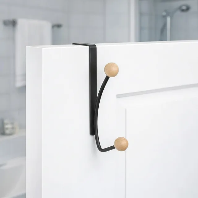 evideco-bathroom-storage-pat-re-de-porte-double-noire-bois image 1