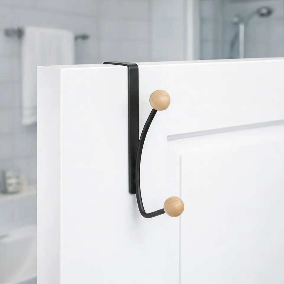 evideco-bathroom-storage-pat-re-de-porte-double-noire-bois image 1