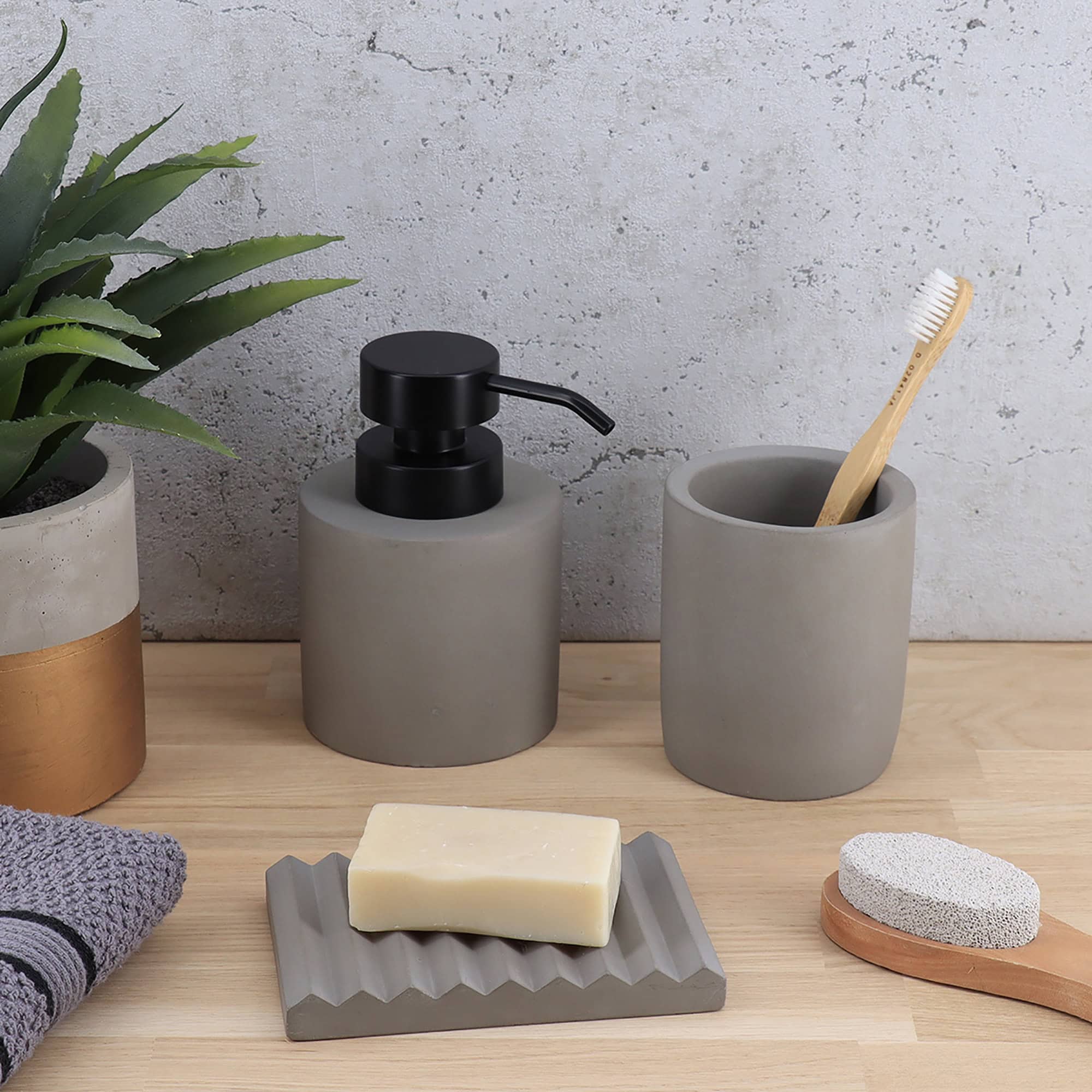 evideco-bathroom-accessories-porte-savon-ciment-gris-stri image 4