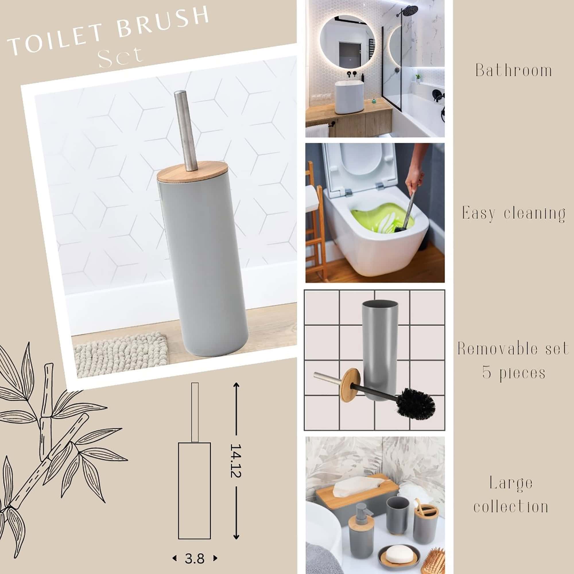 evideco-toilet-seats-brosse-wc-grise-bambou-avec-support image 3