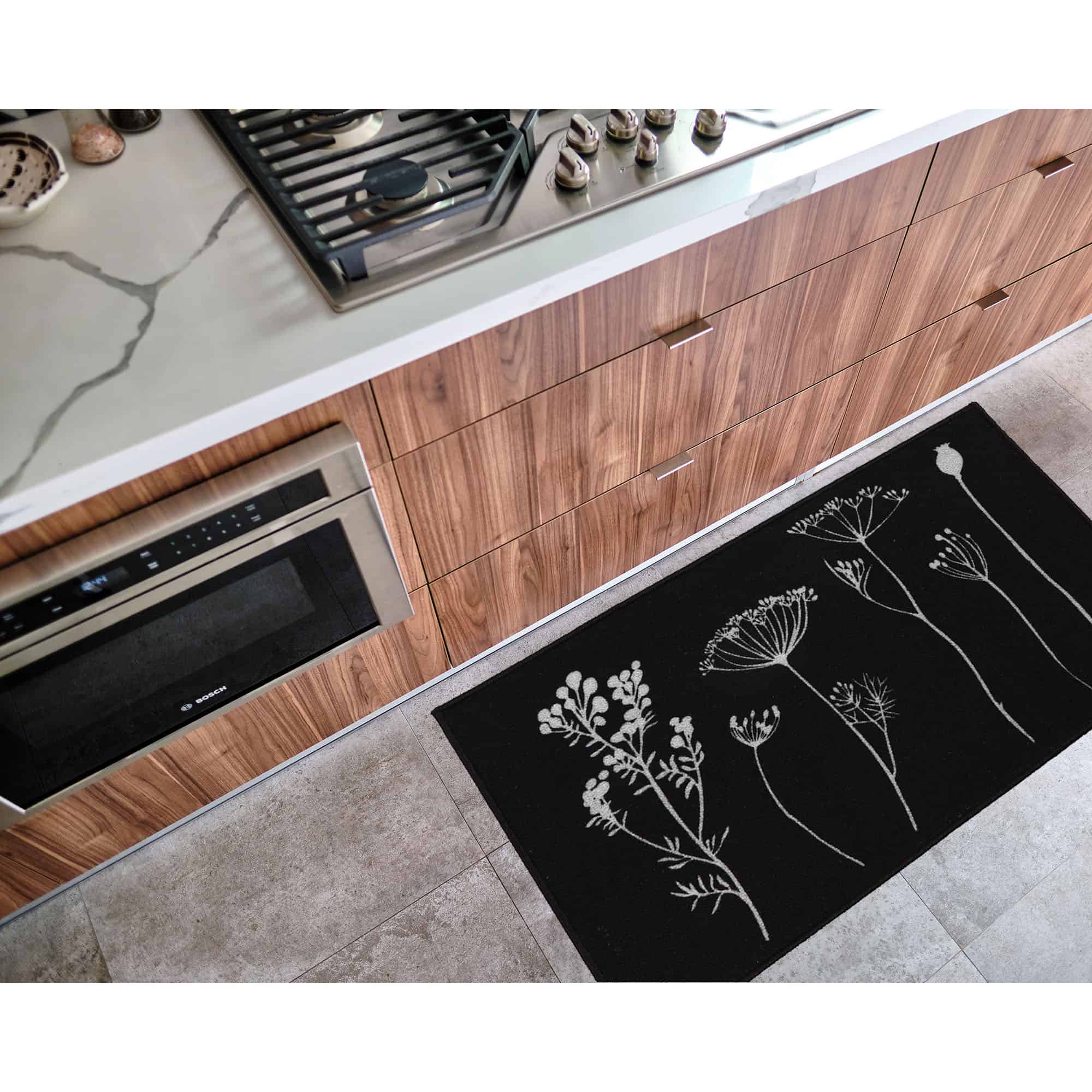 evideco-wildflowers-tapis-cuisine-noir-gris-81x51-cm image 5