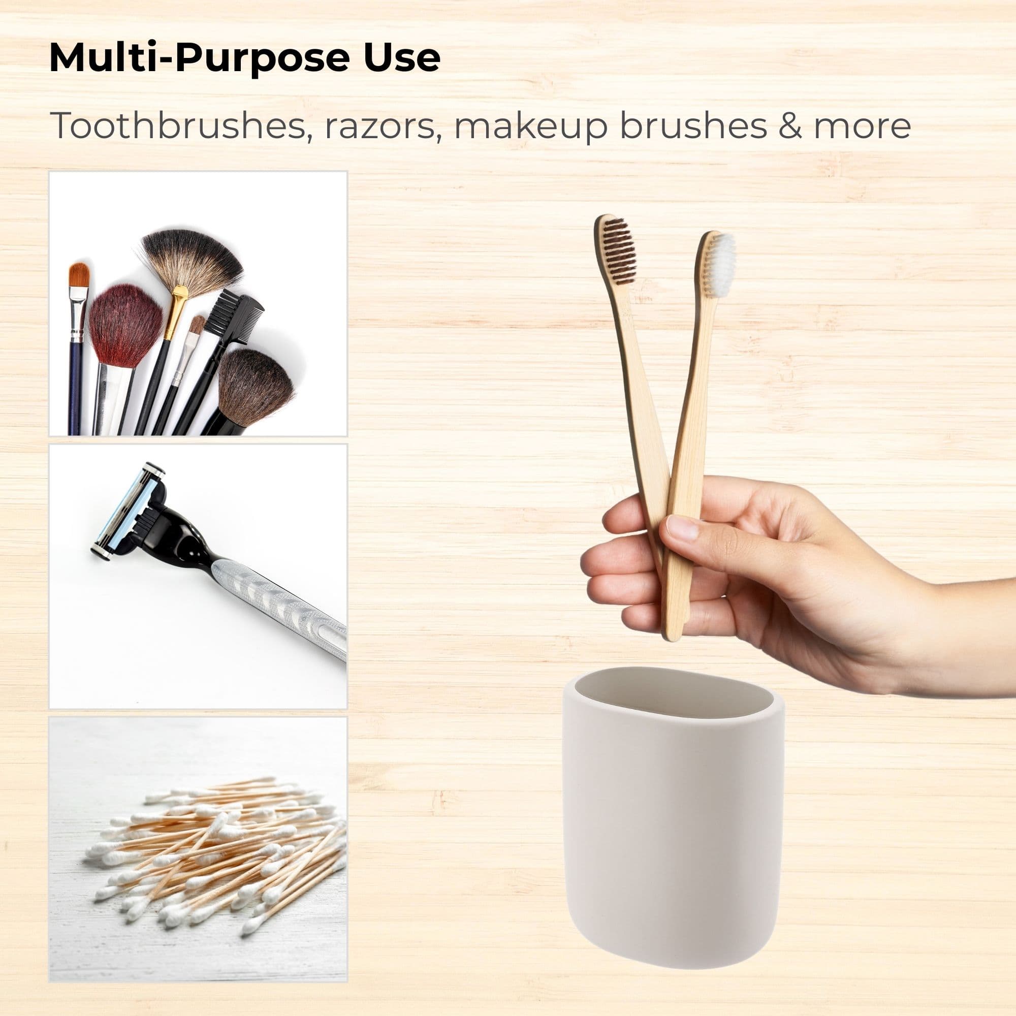 evideco-porte-brosse-dents-ovale-beige-accessoire-bain image 5