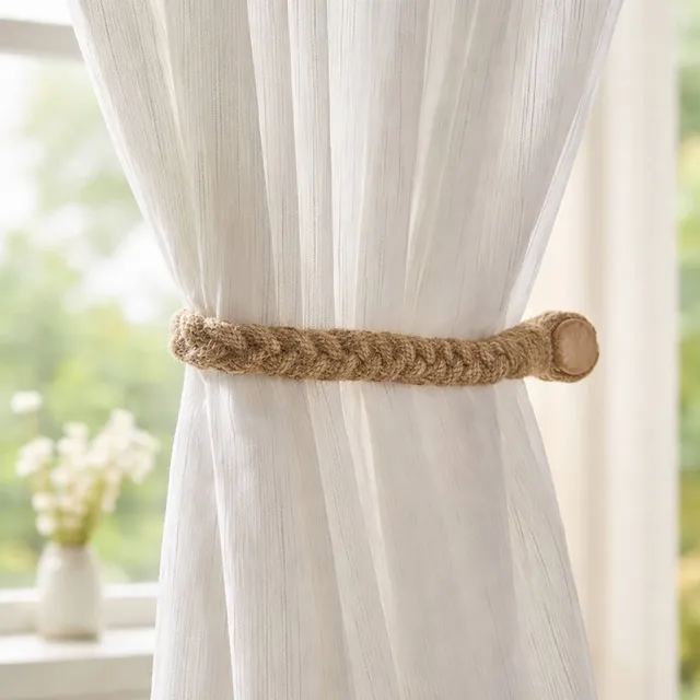evideco-embrasse-rideau-tress-e-jute-aimant-e-48-cm image 1