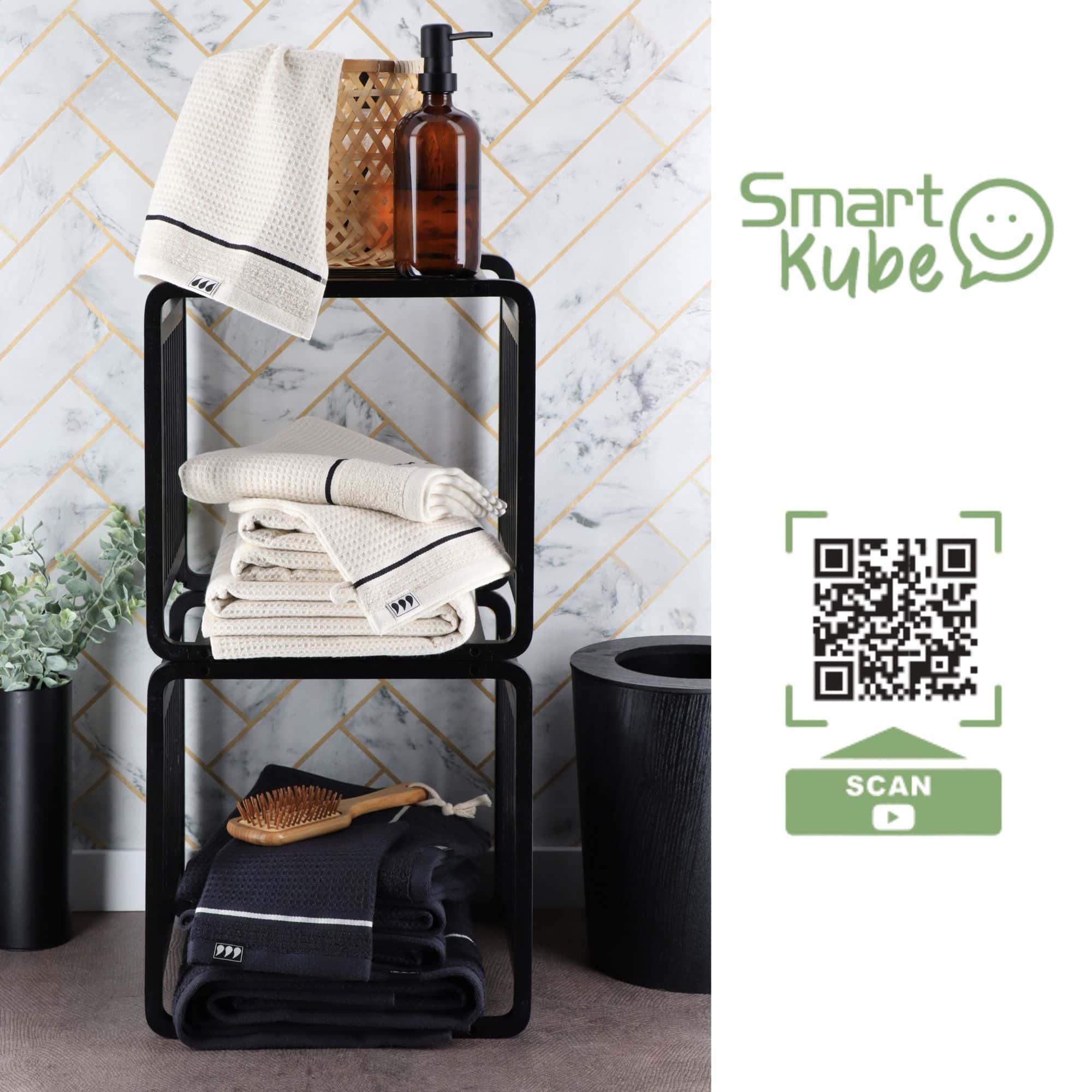 evideco-smart-kube-cube-rangement-bambou-noir-lot-de-2 image 8