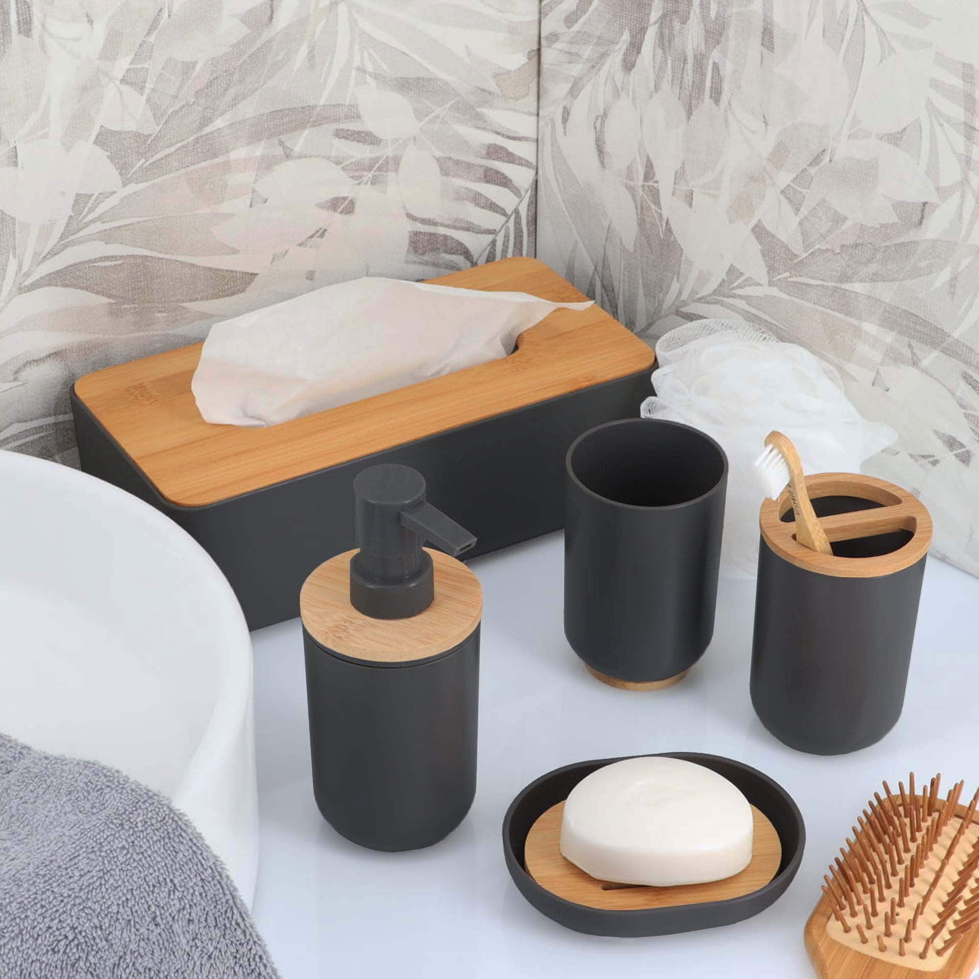 evideco-padang-porte-brosse-dents-noir-bambou image 5