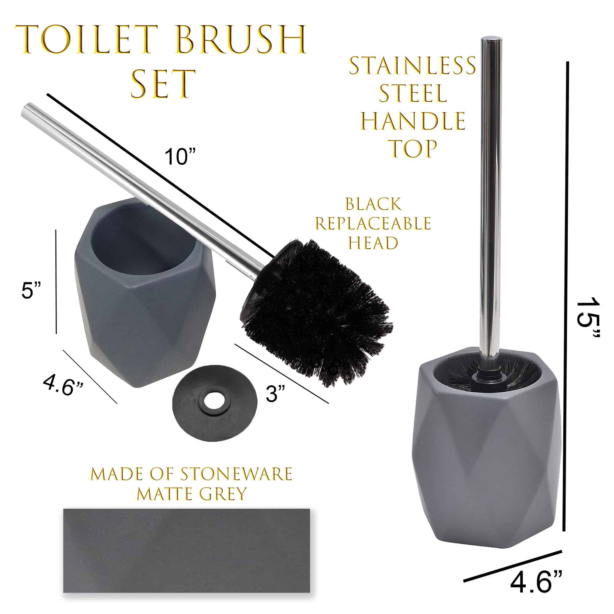 evideco-brosse-wc-diamant-gr-s-gris-t-te-noire-brossage-inox image 3