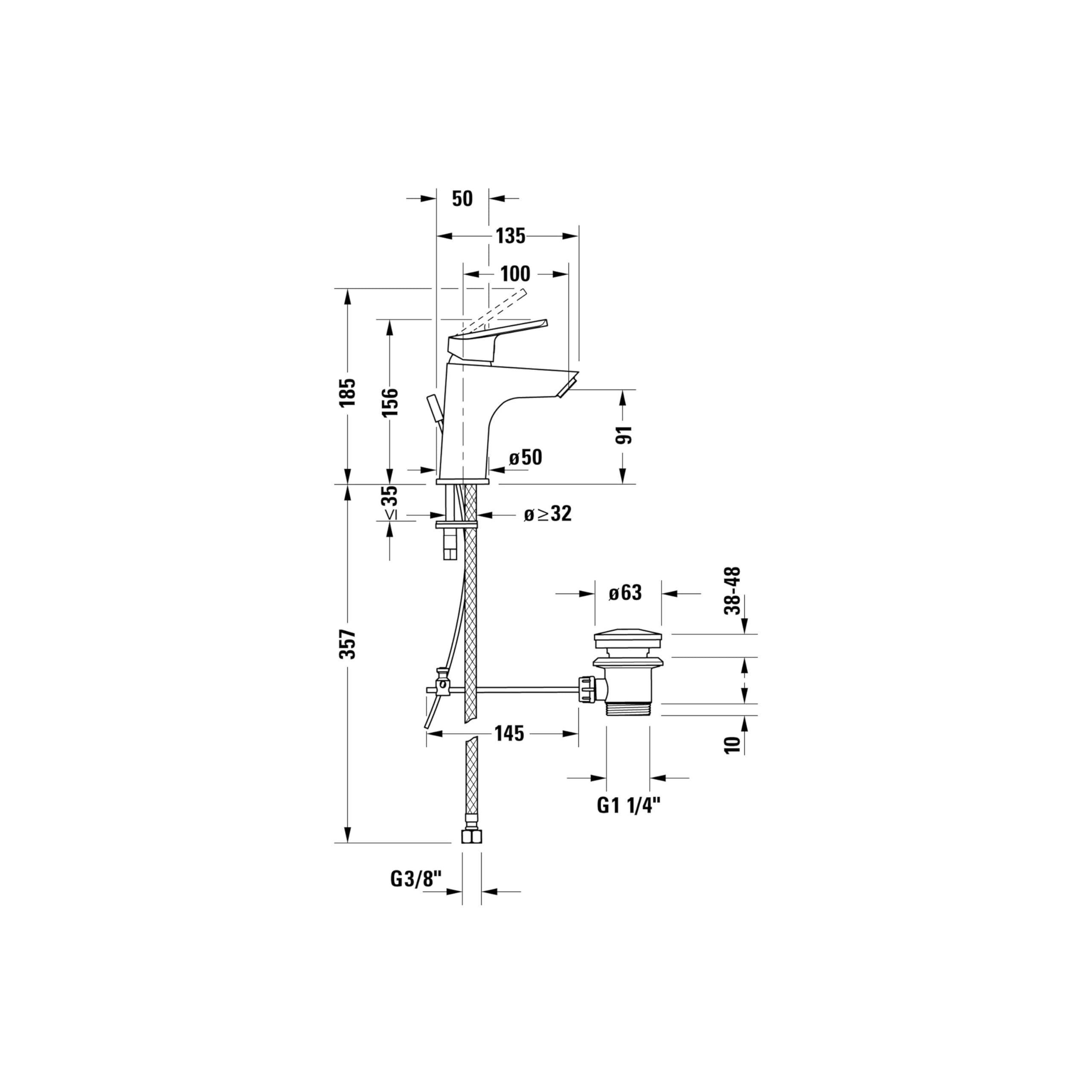 duravit-no-1-mitigeur-lavabo-s-91mm-chrome-avec-vidage-minusflow image 5