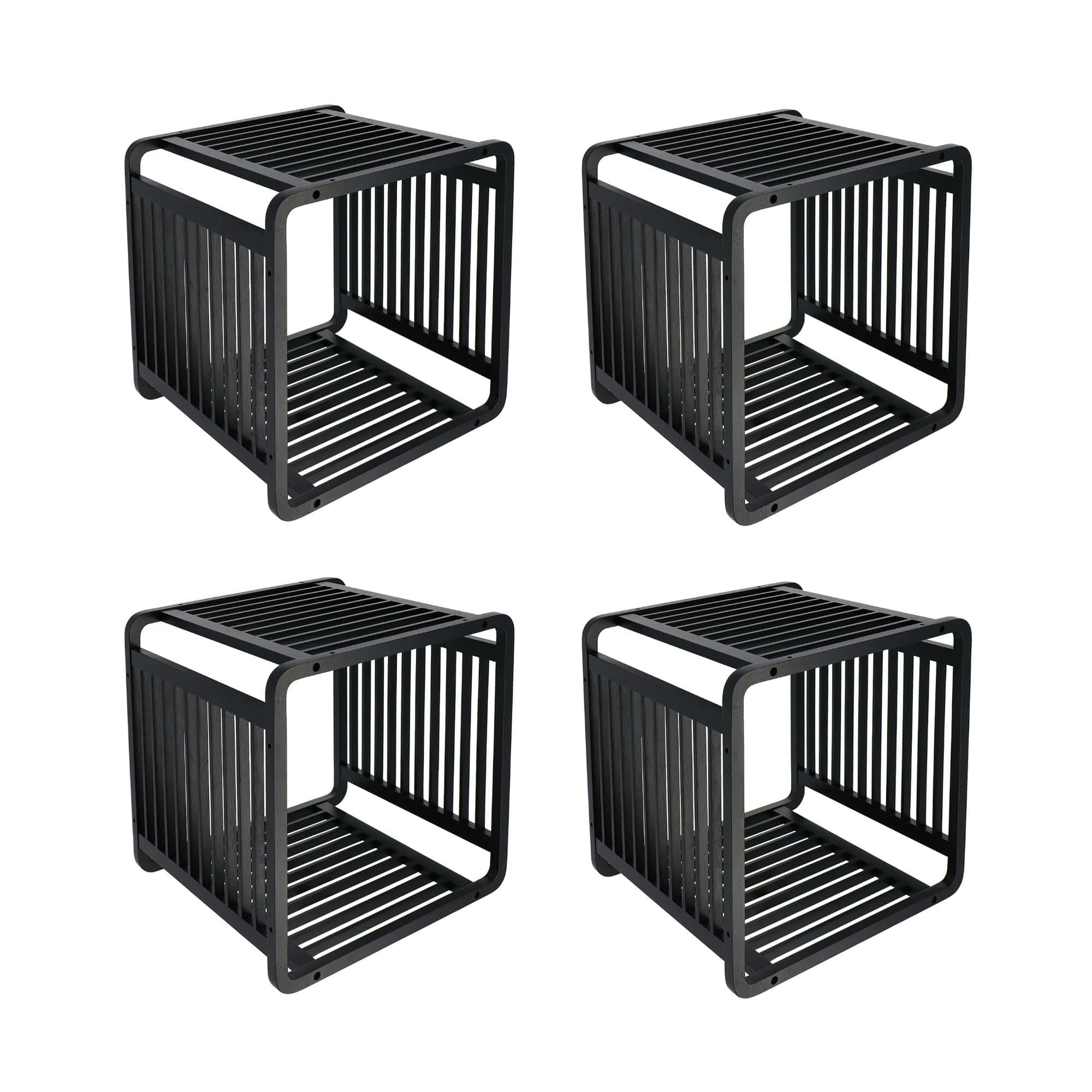 evideco-smart-kube-cube-rangement-bambou-noir-lot-4-empilable image 8