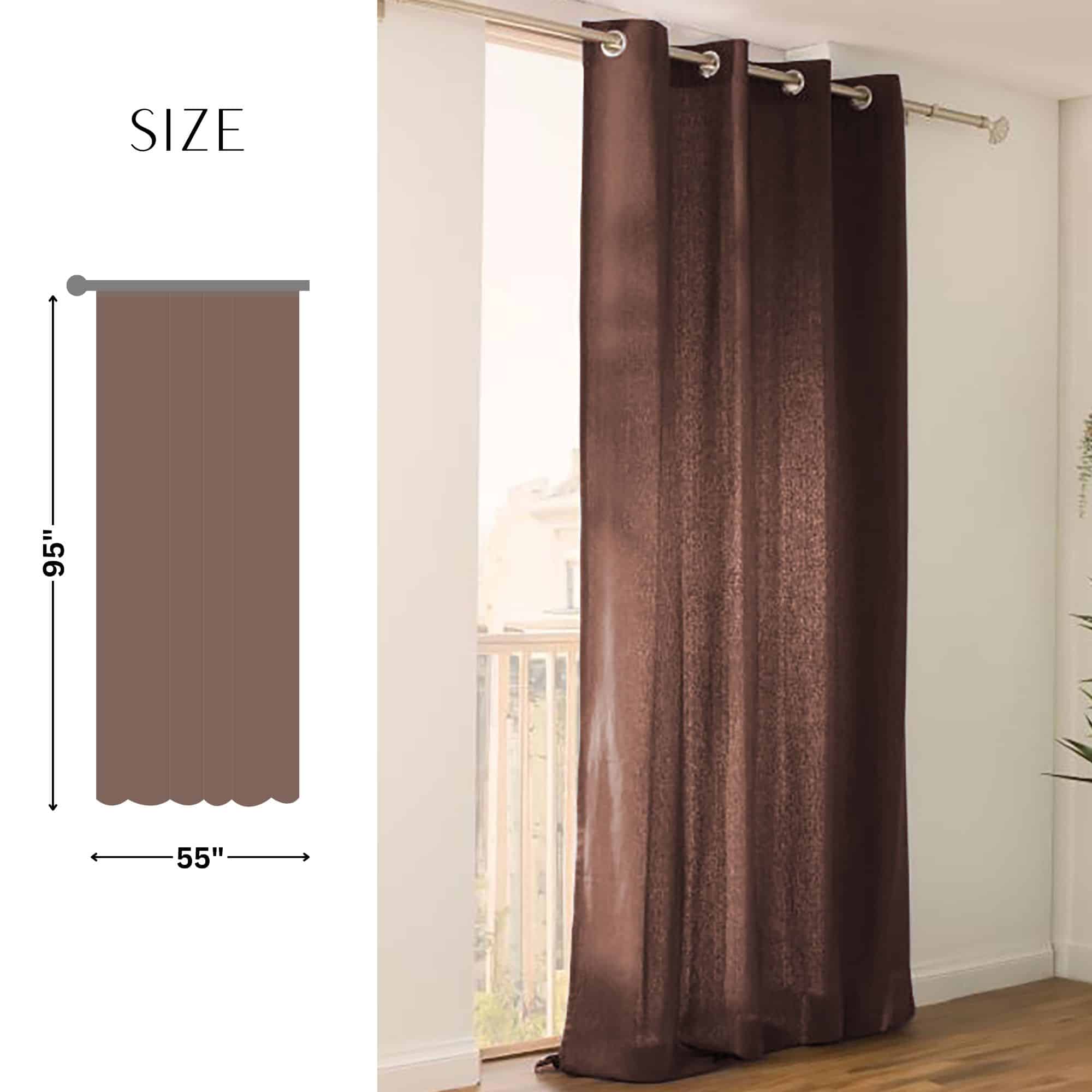 evideco-home-accessories-rideau-coton-chocolat-95x55-pouces image 5