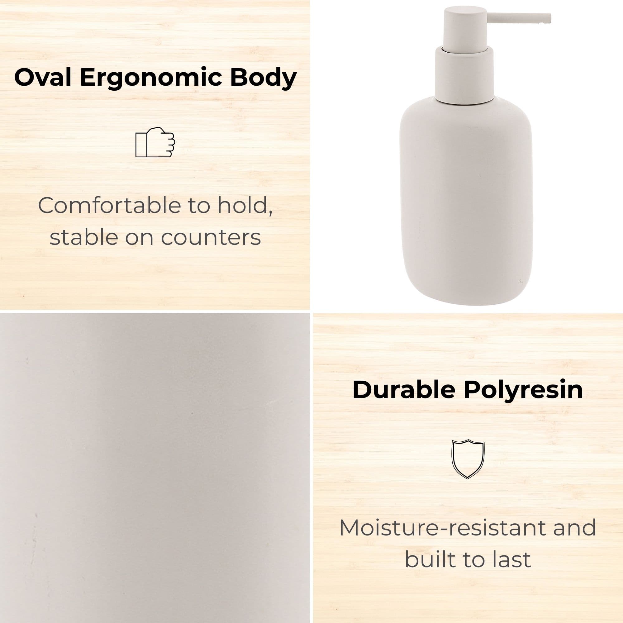 evideco-bathroom-accessories-distributeur-savon-ovale-beige-240-ml image 3