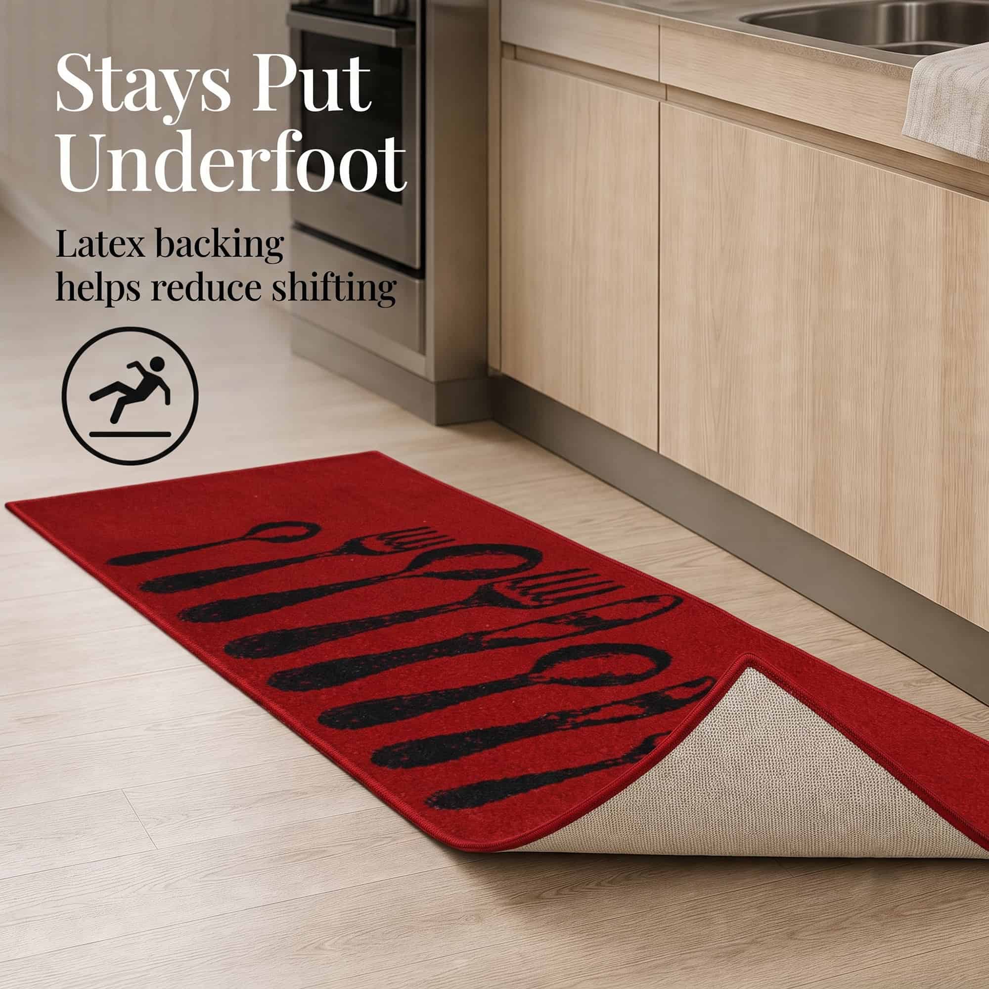 evideco-home-accessories-tapis-cuisine-couverts-rouge-122x51-cm-lavable image 4