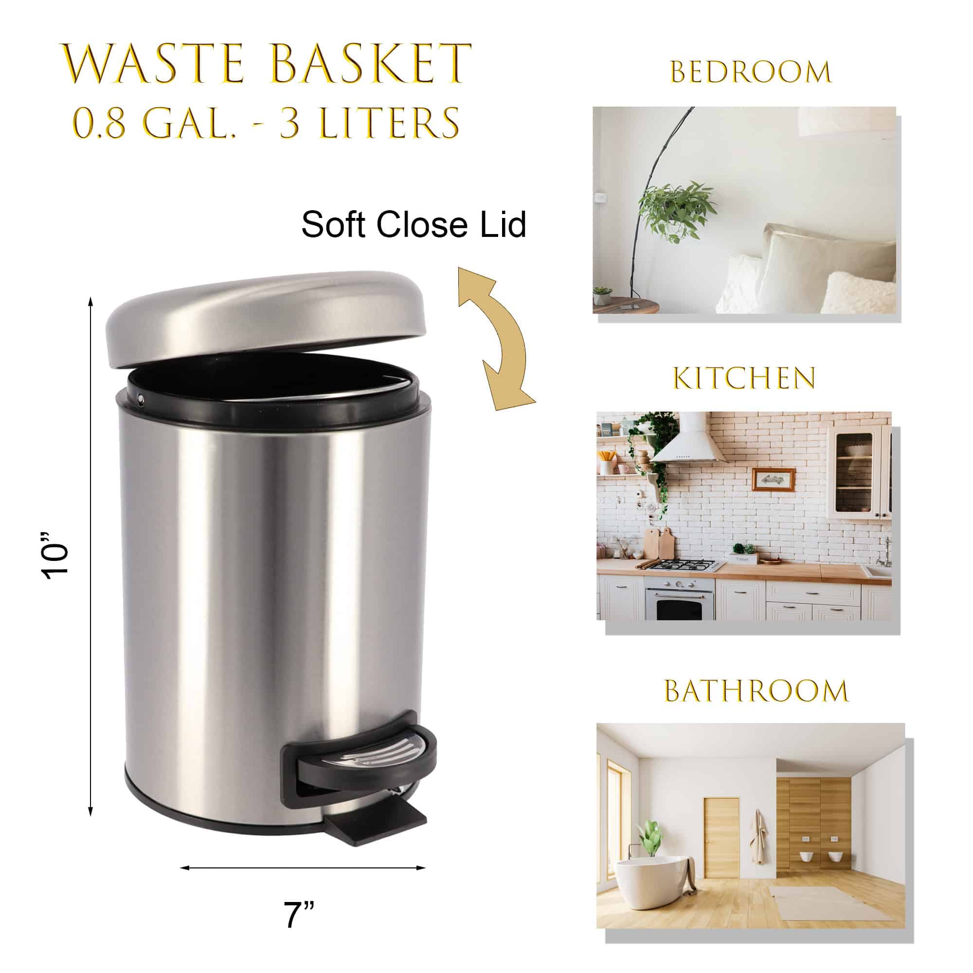 evideco-poubelle-salle-de-bain-3l-acier-couvercle-soft-close image 3