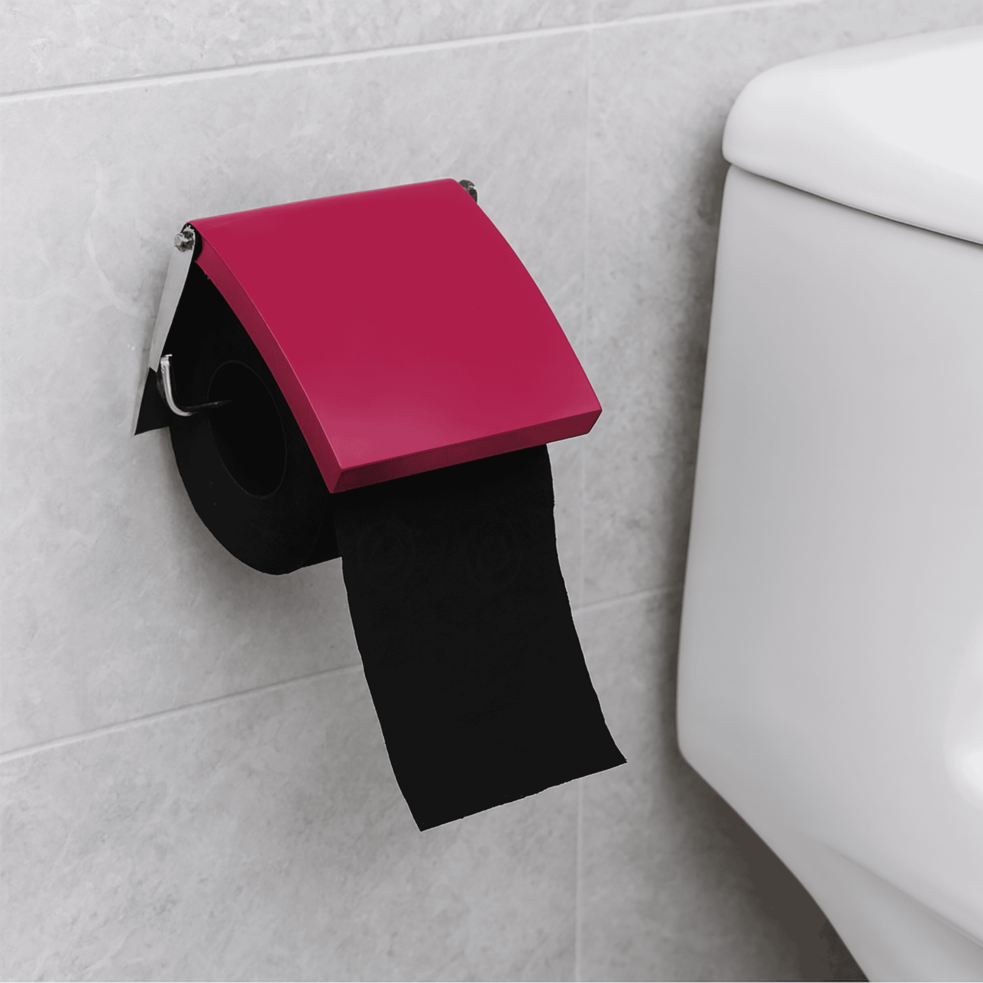 evideco-d-rouleur-papier-toilette-fuchsia-porte-rouleau-mural image 1