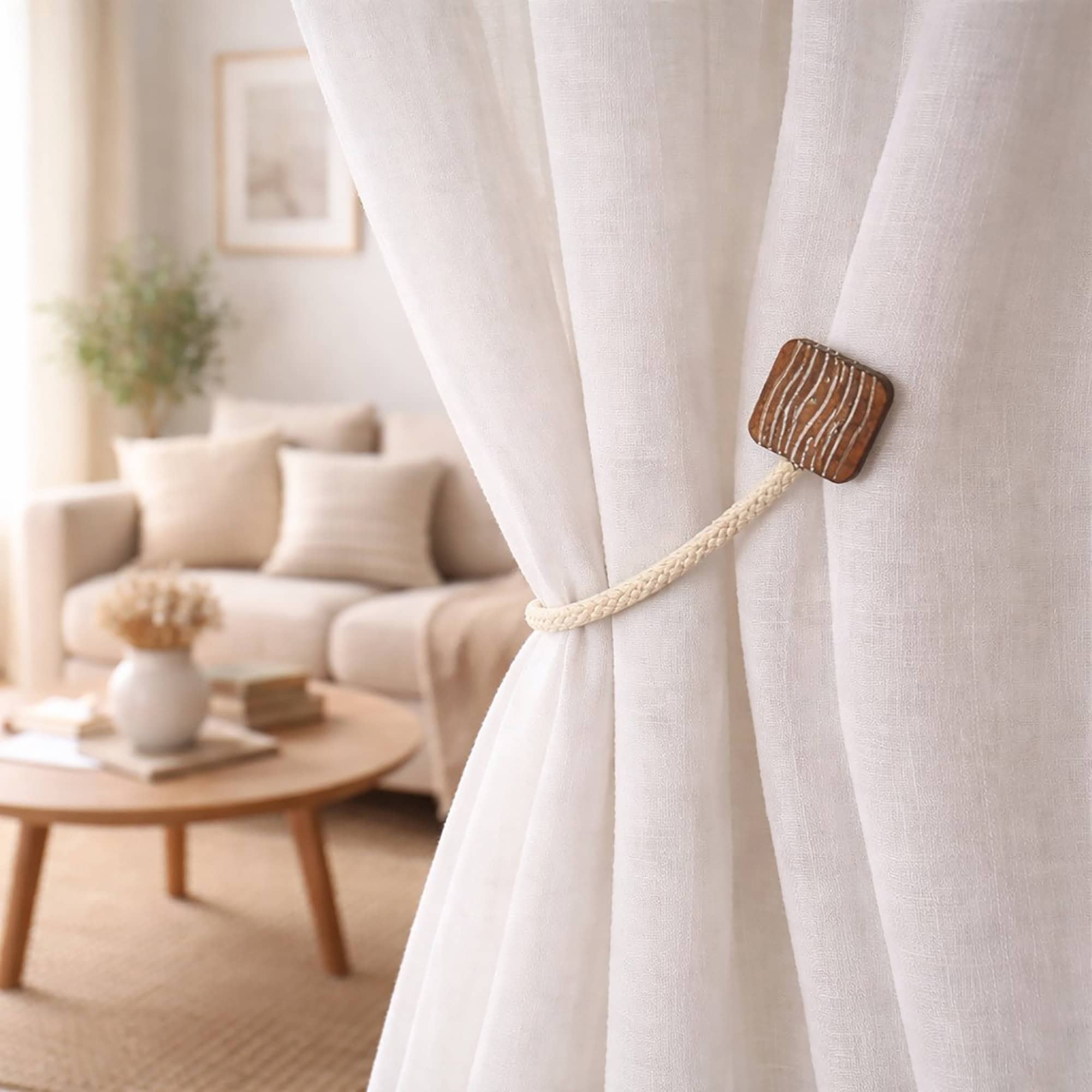evideco-home-accessories-embrasse-rideau-magnetique-bois-lot-2-naturel image 6