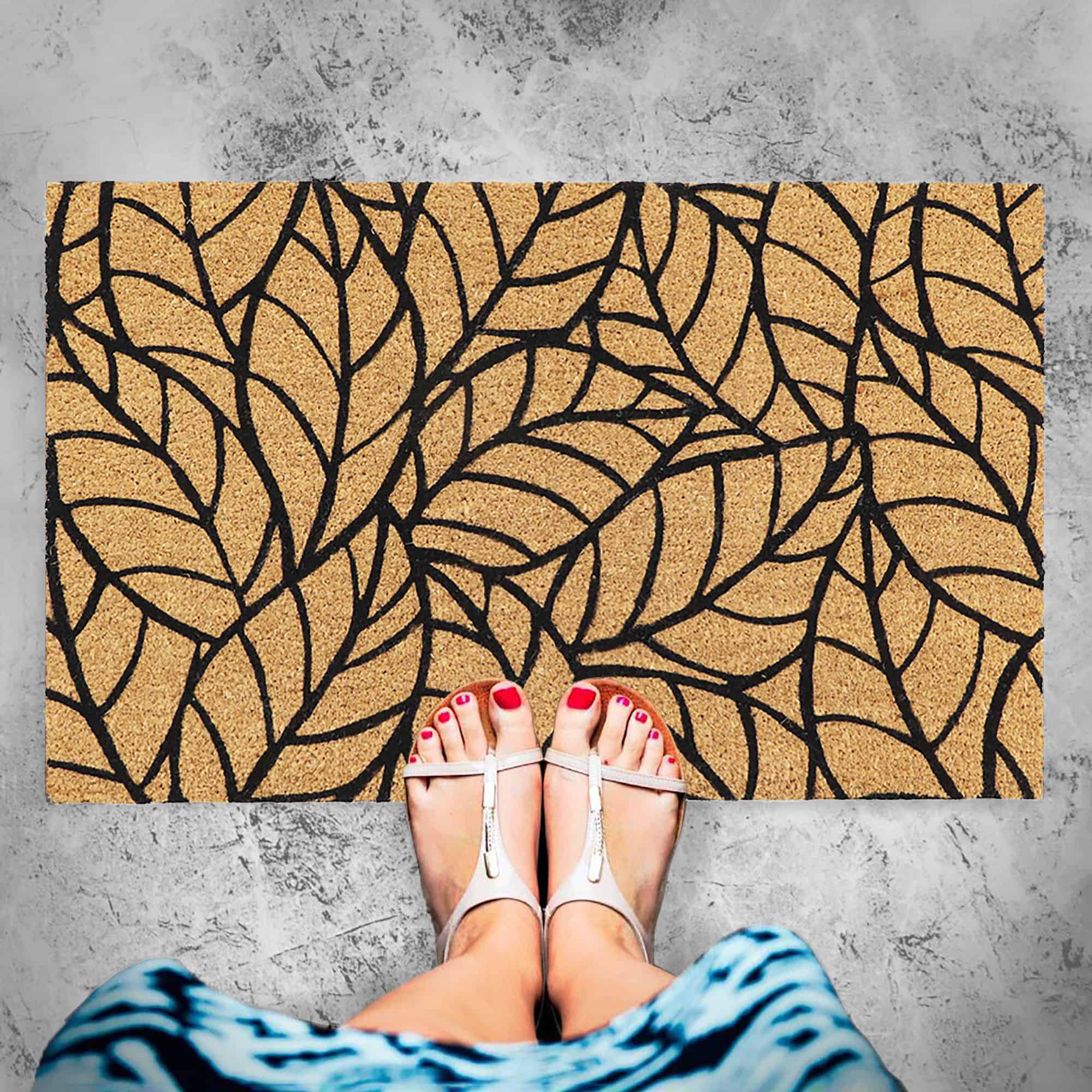 evideco-home-accessories-paillasson-coco-feuilles-naturel-76x46-cm image 2