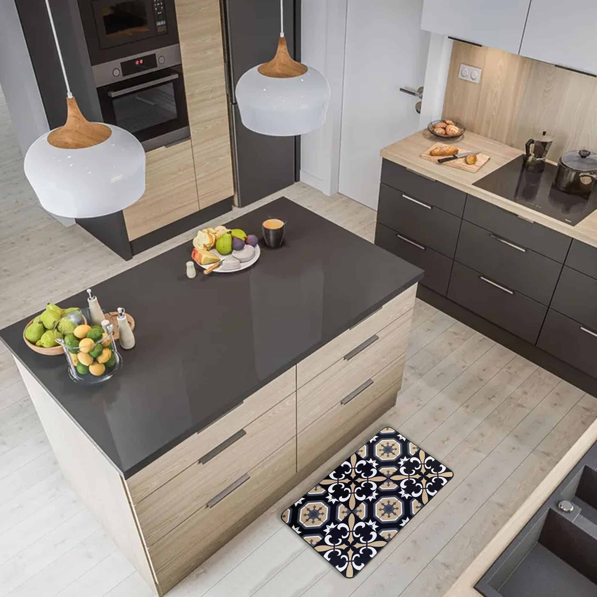 evideco-tapis-cuisine-carmen-carreaux-noirs-80x50-confort image 2