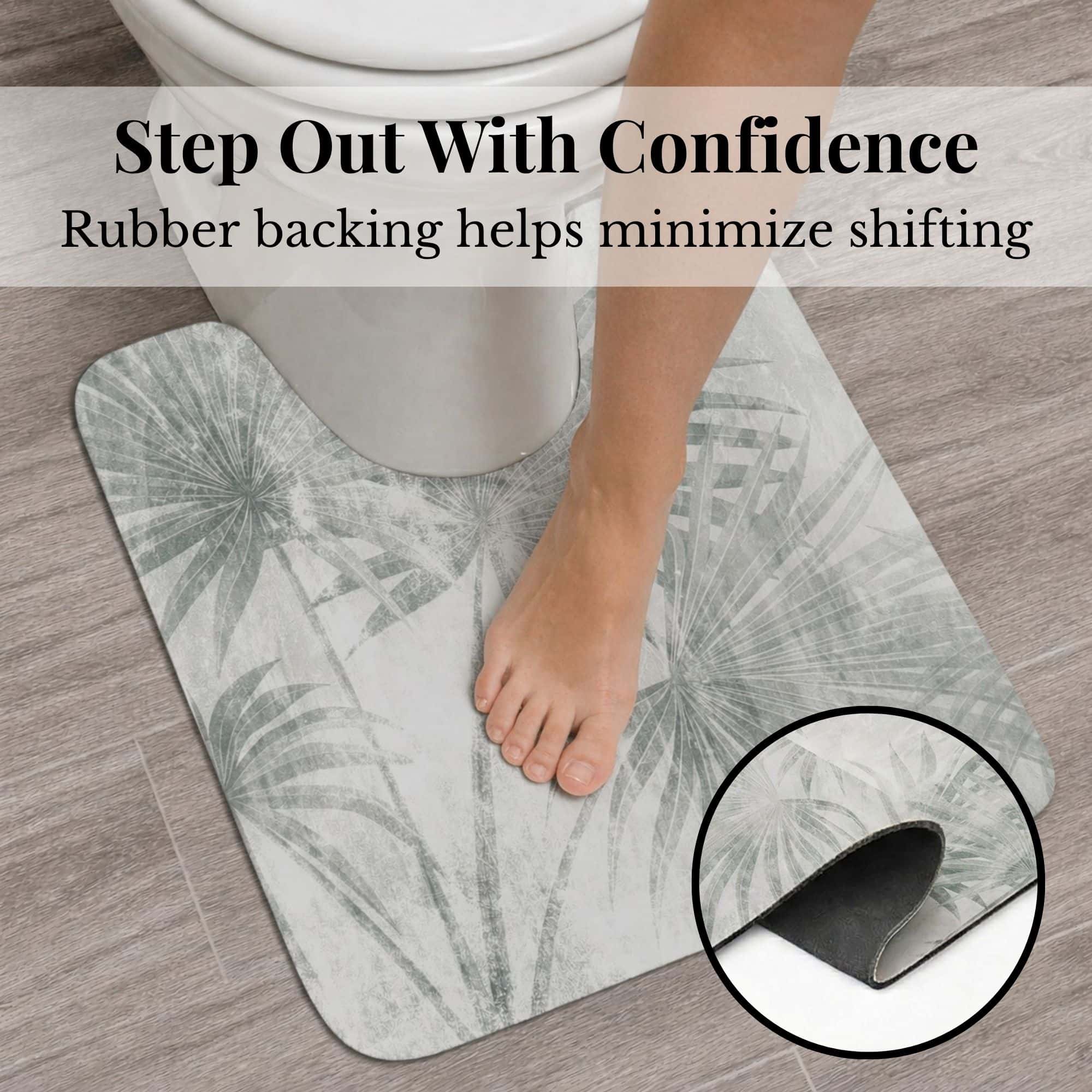 evideco-palm-breeze-tapis-contour-wc-gris-50x46-cm image 4