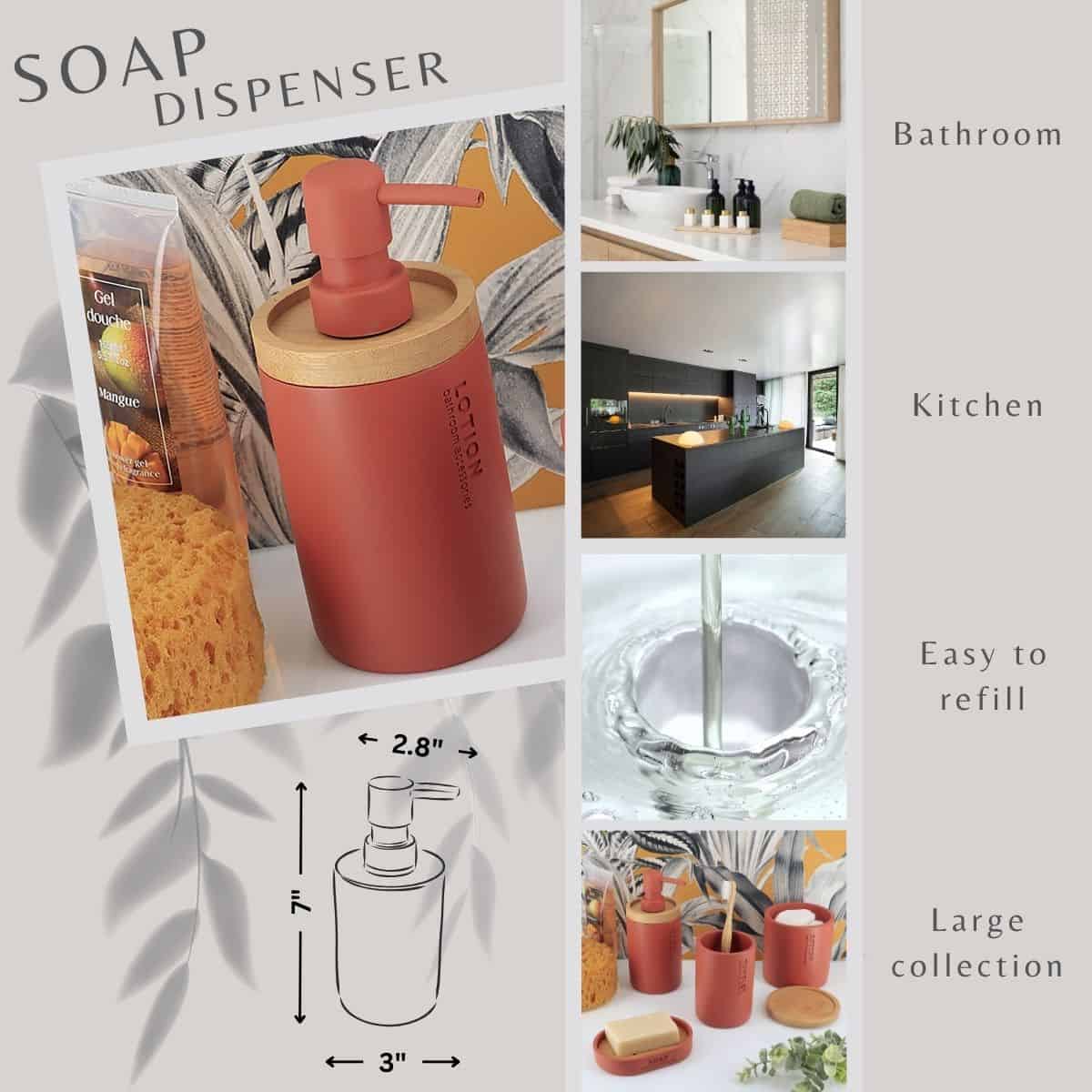 evideco-distributeur-savon-terracotta-bambou-rechargeable image 3