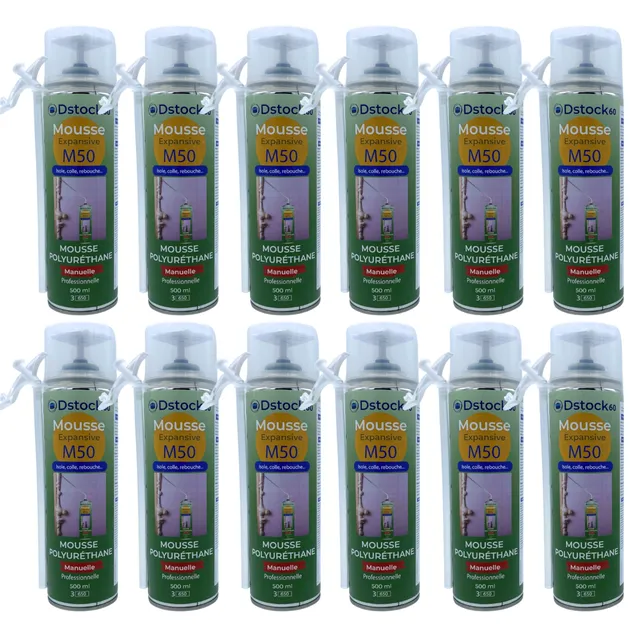 dstock60-mousse-expansive-manuelle-500ml-lot-de-12-polyur-thane image 1