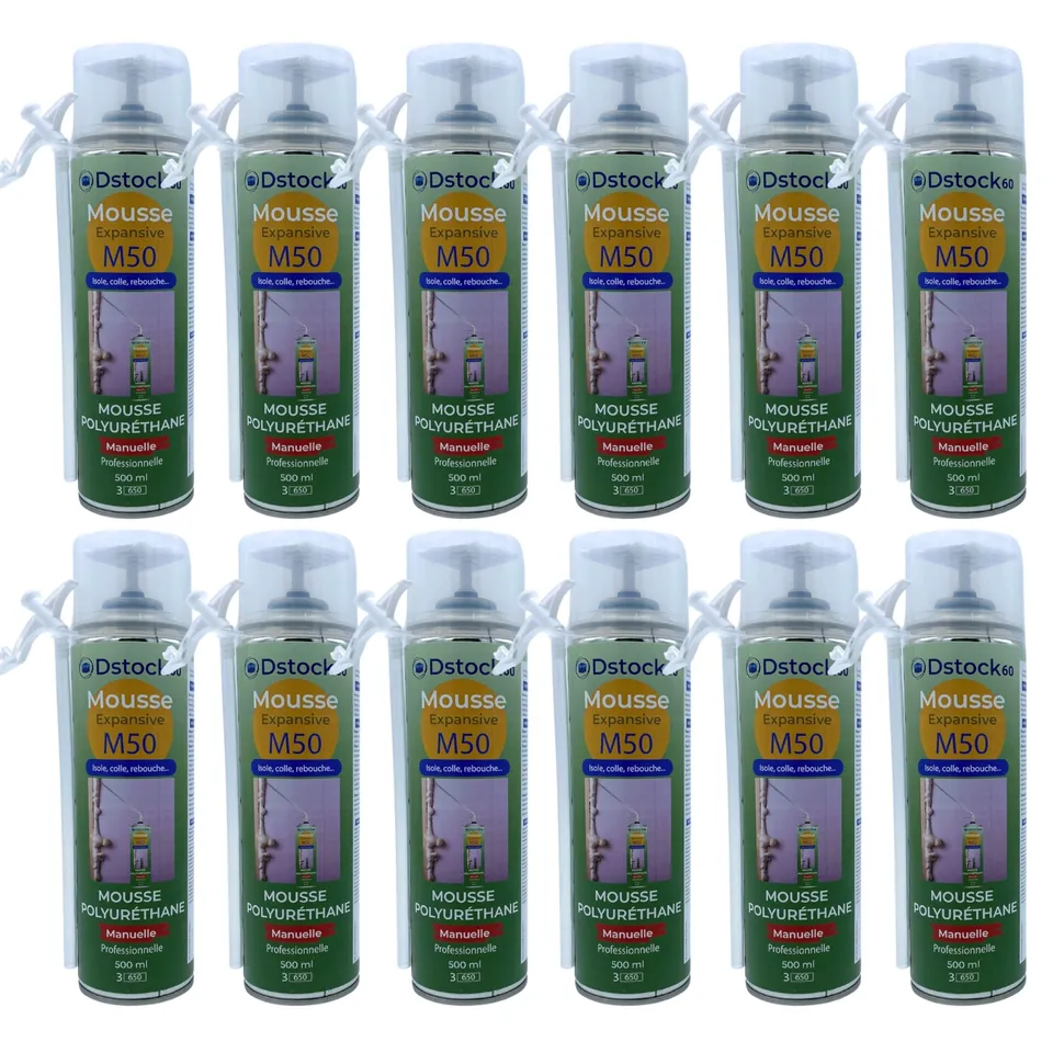 dstock60-mousse-expansive-manuelle-500ml-lot-de-12-polyur-thane image 1