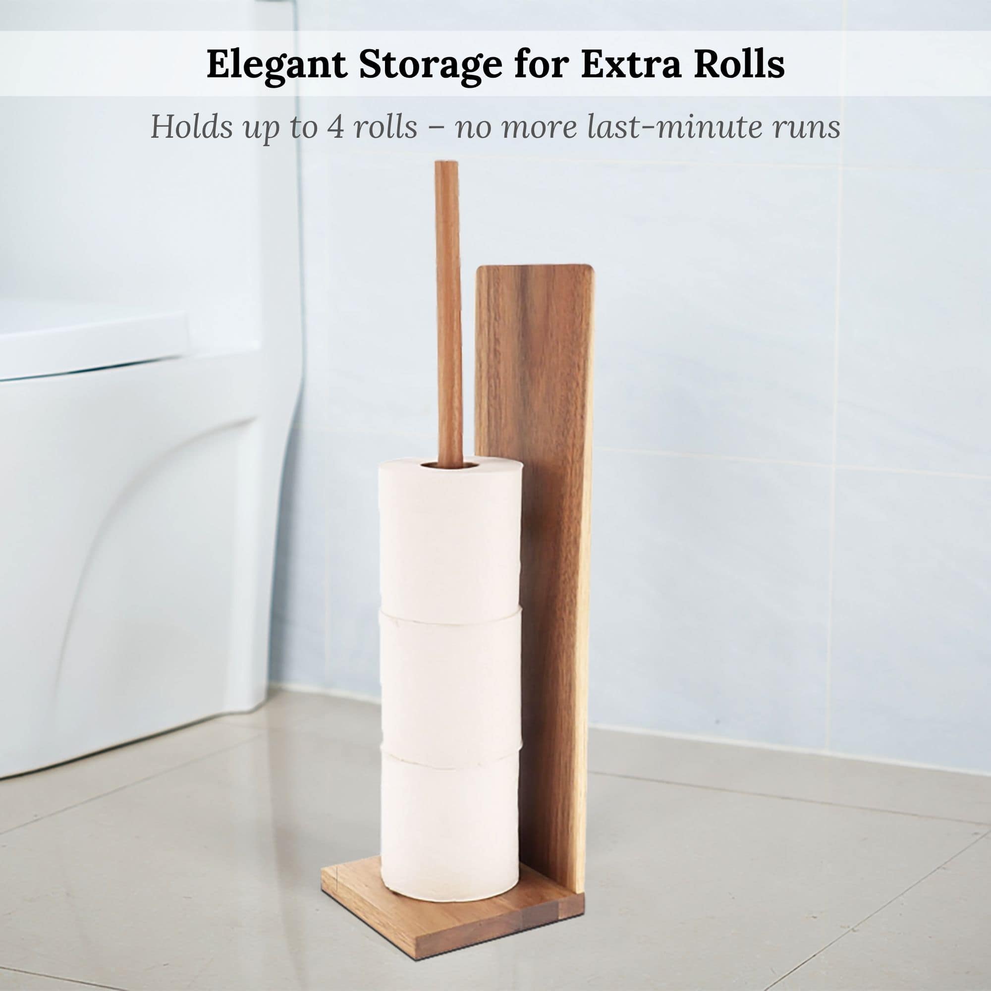 evideco-toilet-seats-porte-papier-toilette-sur-pied-acacia-bois-4-rouleaux image 5