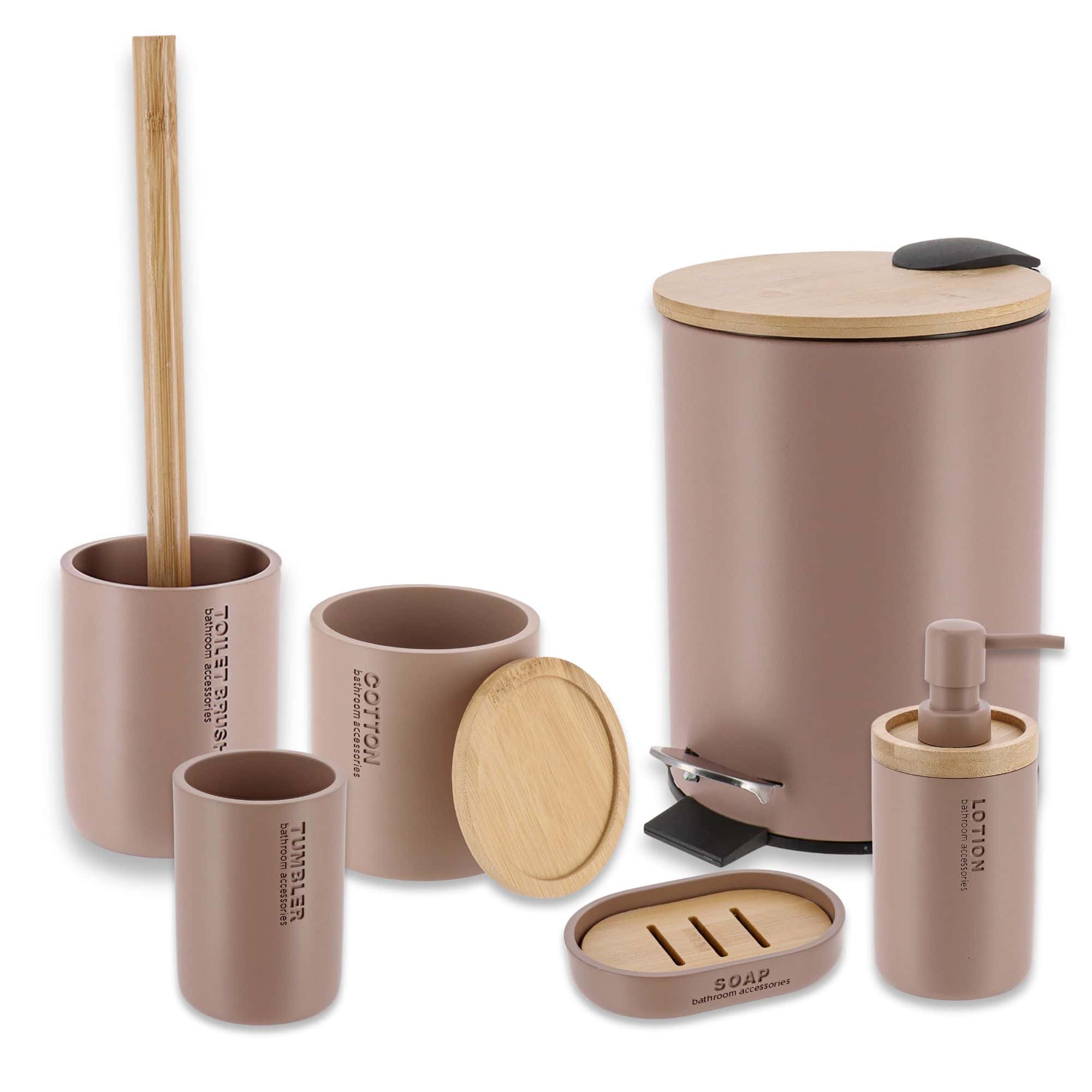 evideco-bathroom-accessories-set-salle-de-bain-6-pi-ces-cappuccino image 7