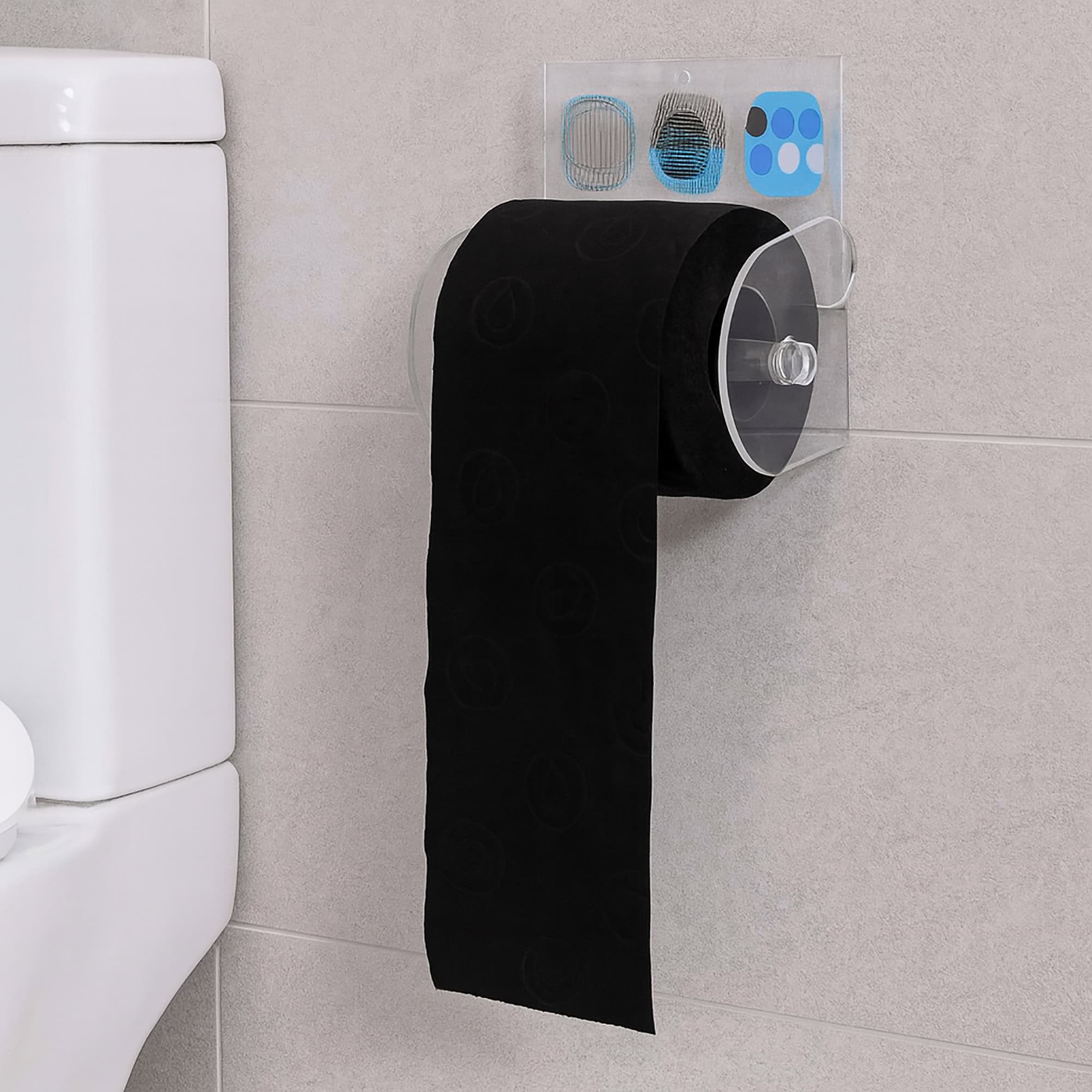 evideco-street-art-porte-papier-toilette-ventouse-bleu-gris image 1