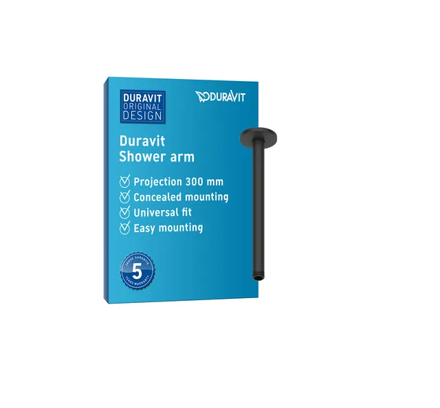duravit-universal-bras-de-douche-plafond-300mm-noir-mat-rond image 1