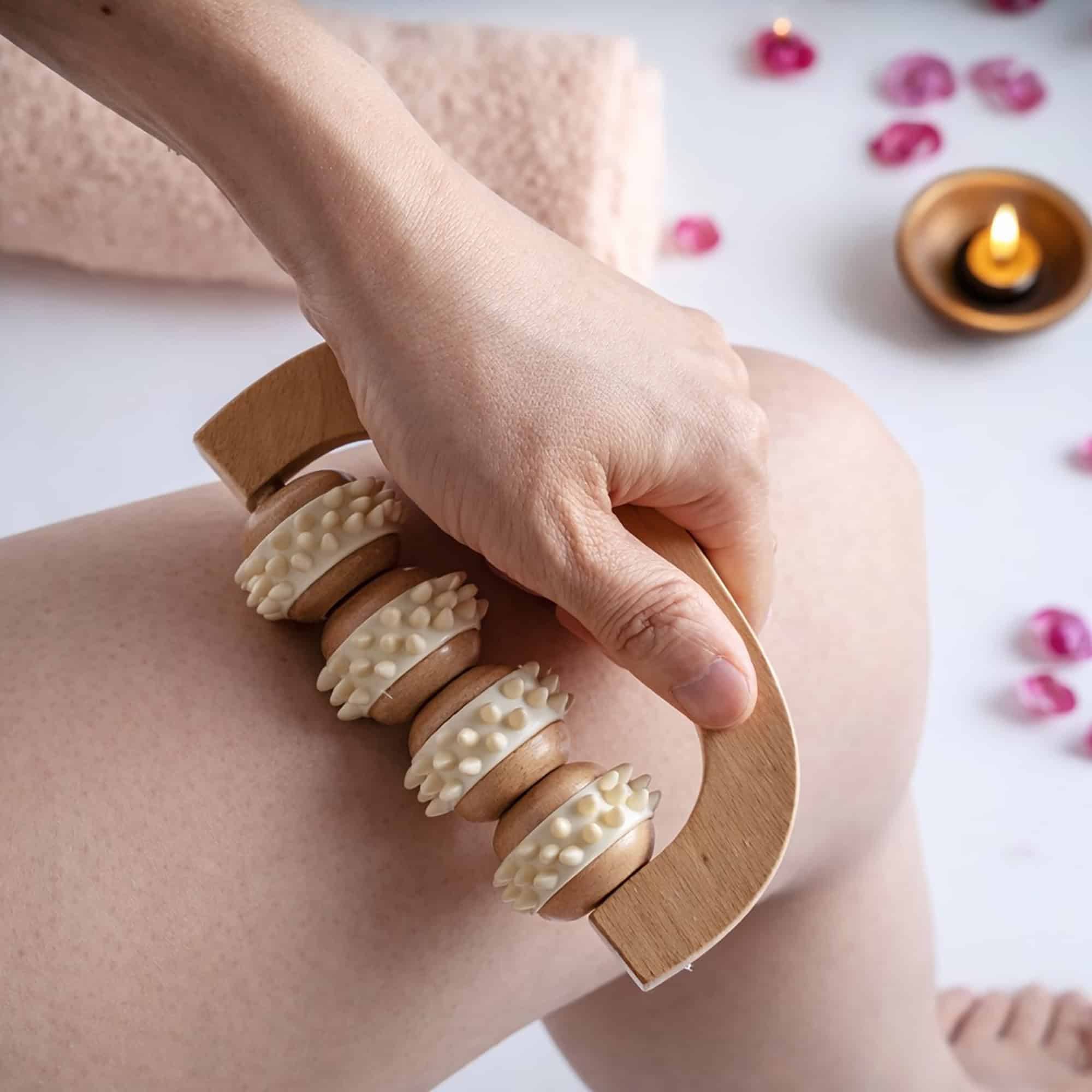 evideco-spa-wellness-rouleau-massage-bois-4-rouleaux image 4