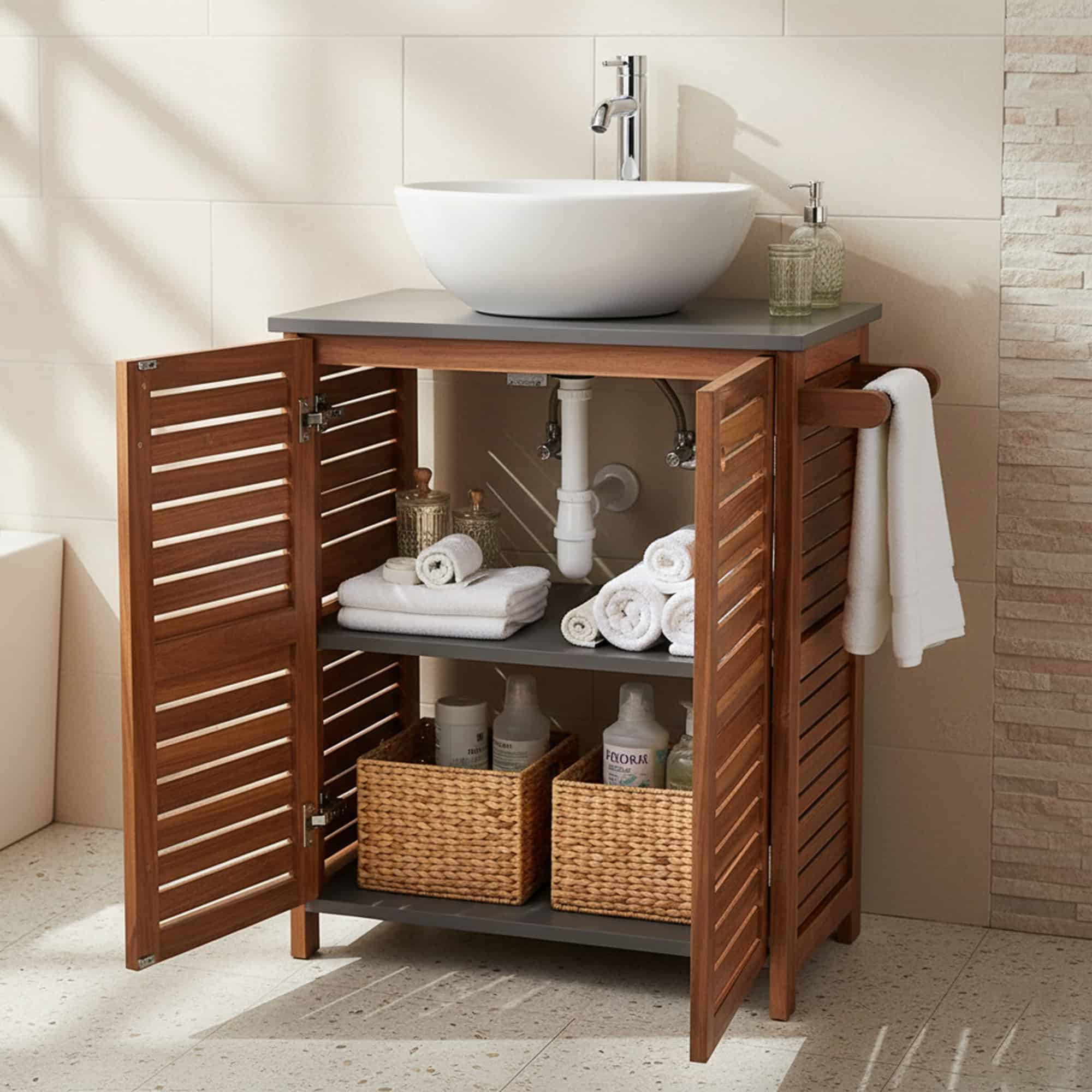 evideco-elements-meuble-sous-lavabo-marron-gris-2-portes image 3