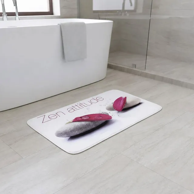 evideco-zen-attitude-tapis-de-bain-m-moire-de-forme-rose-61x91-cm image 1
